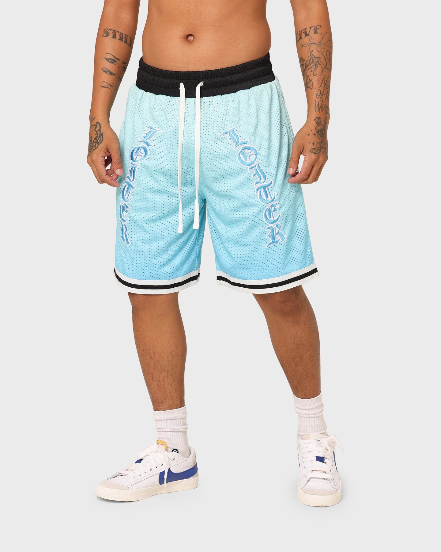 Loiter Script Ball Shorts Blue colorful Seamless Edge Design