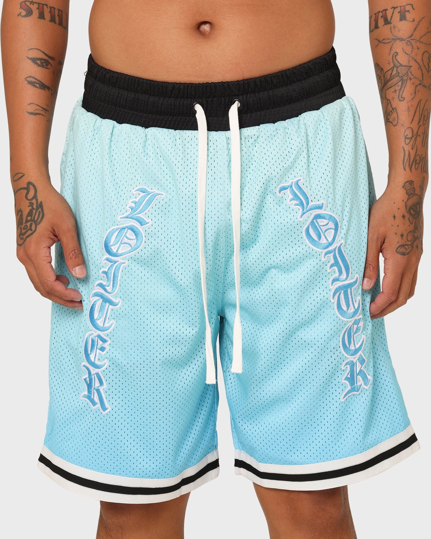 Loiter Script Ball Shorts Blue Four Way Stretch QuickAccessPockets