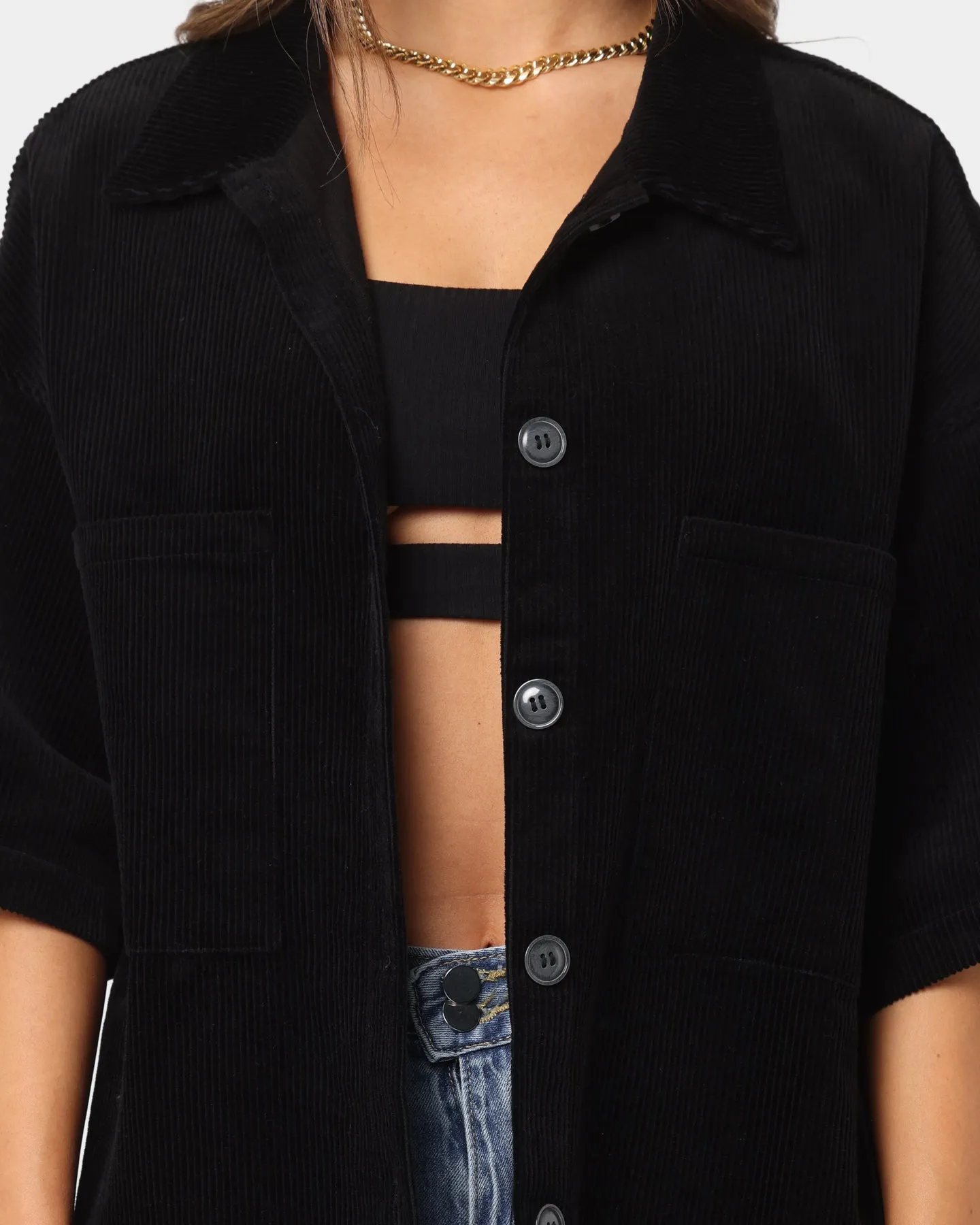 XXIII Women's Dope Corduroy Shacket Black Travel Layer