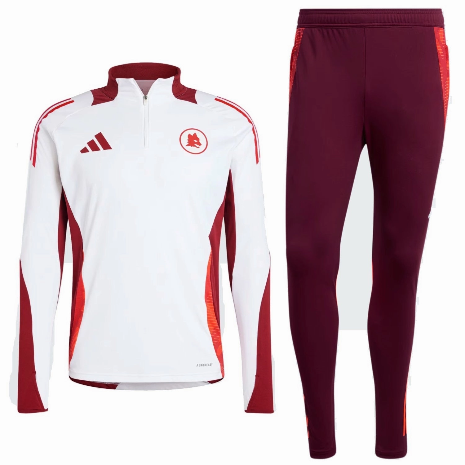 AS Roma training technical Soccer tracksuit 2024/25 - Adidas LowProfile Design Compression Fit Design