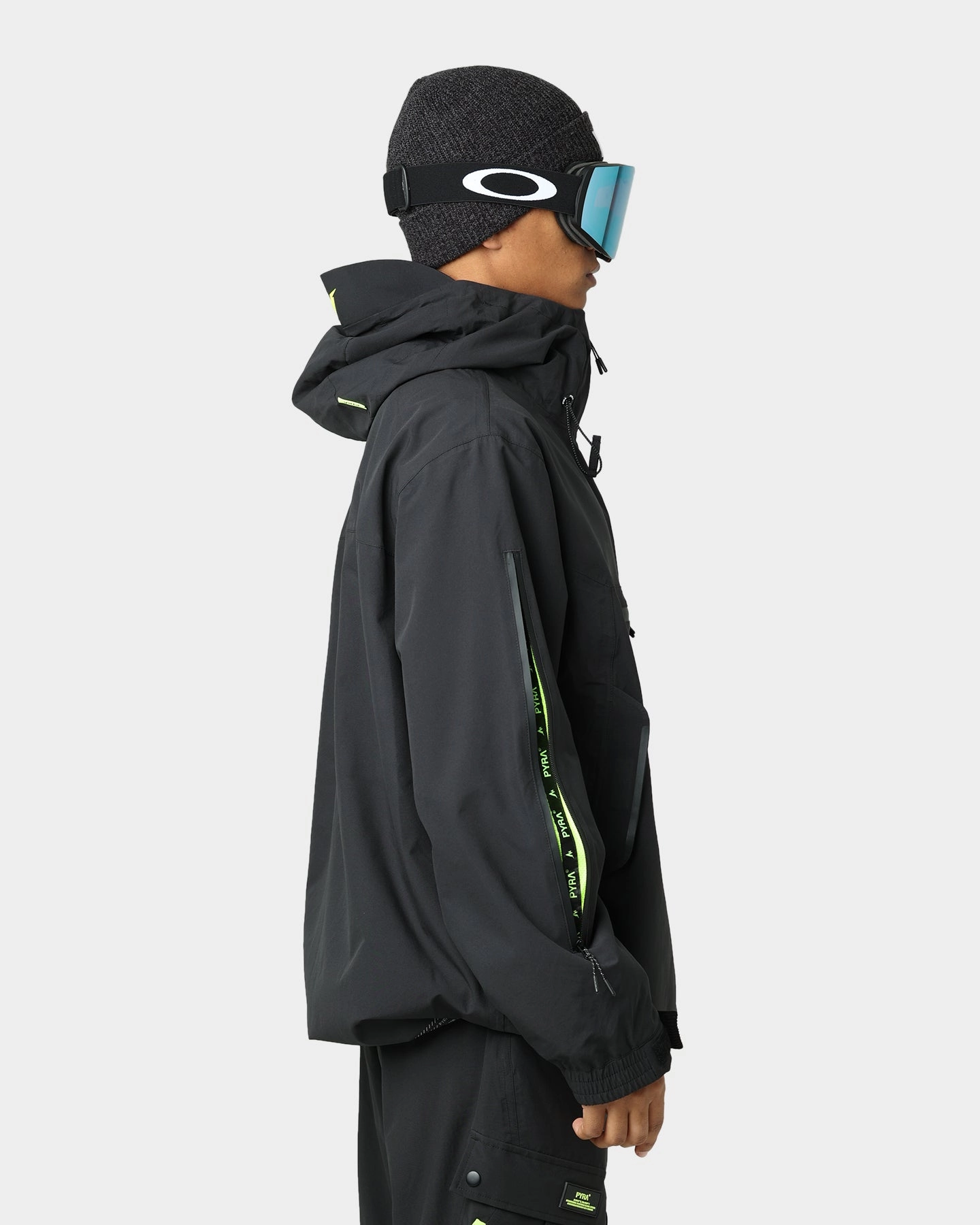 Fade Resistant Pyra 10K Anorak Snow Jacket Black/Volt