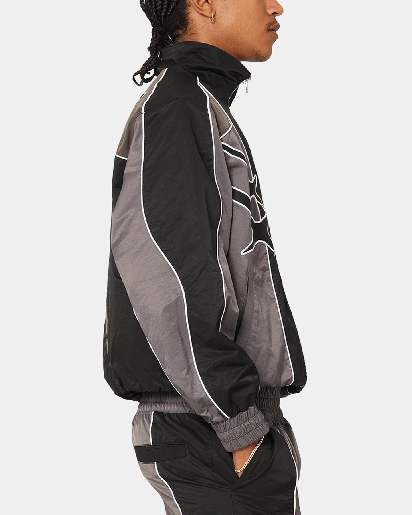 Loiter Paradise Track Jacket Black/Grey Authorize