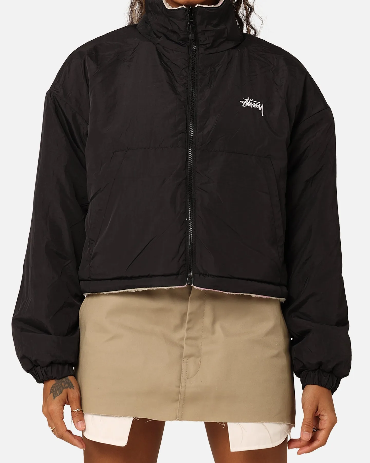 traveler Street Style Stussy Women's Dragon Reversible Work Jacket Pink