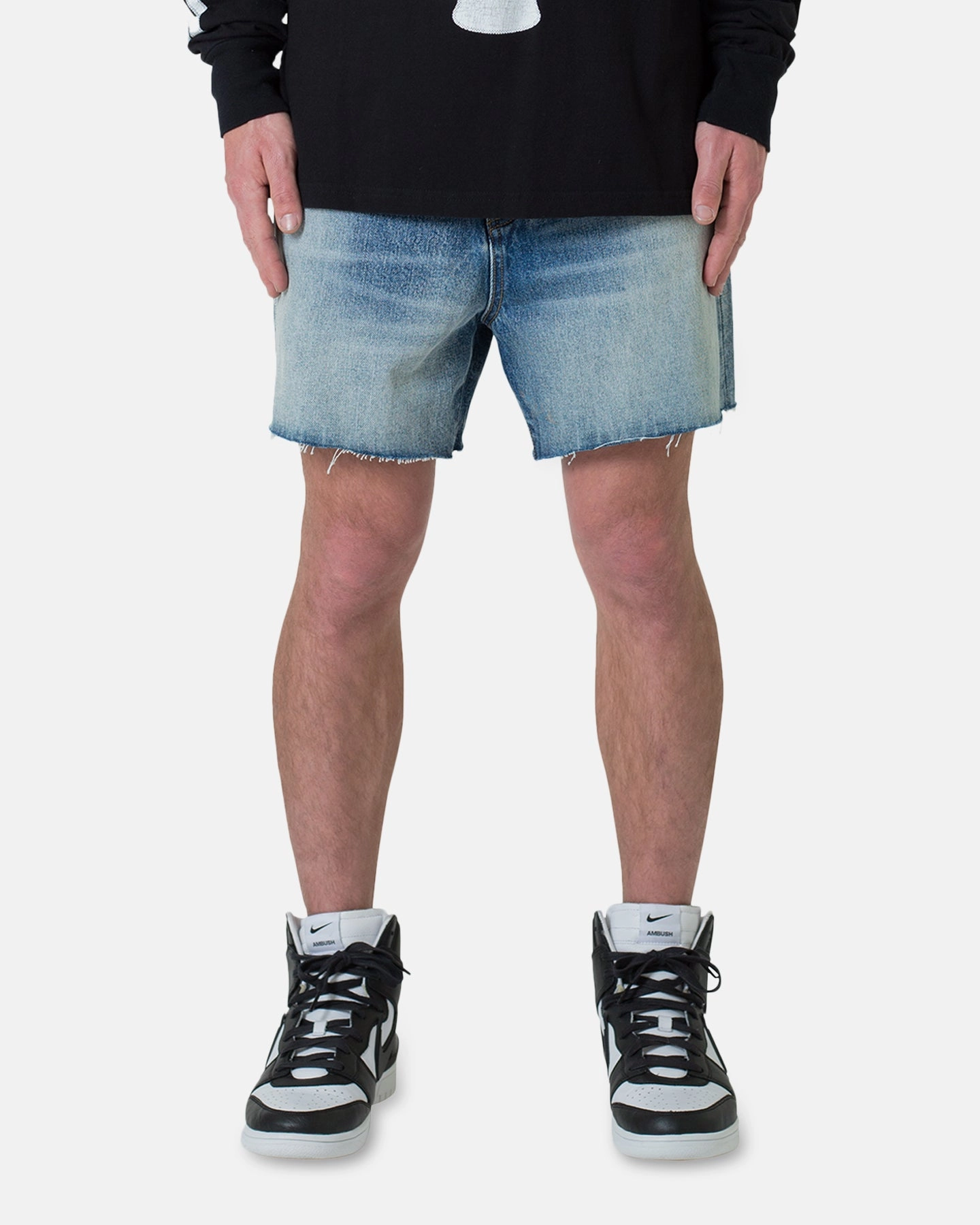 MNML Cut Off Denim Shorts Blue FoldableDesign
