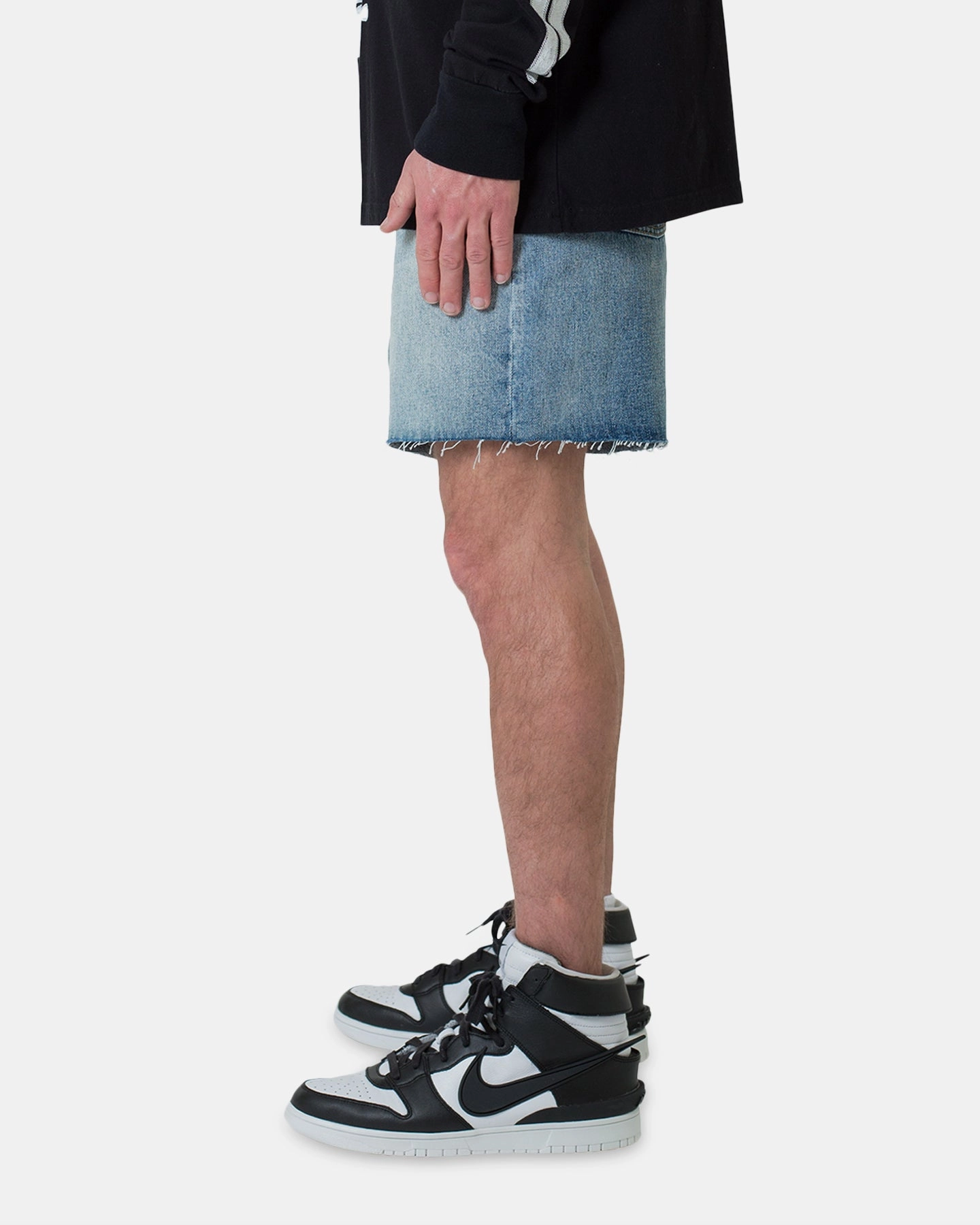 MNML Cut Off Denim Shorts Blue Quick Evaporation Fabric Compact Packable Design