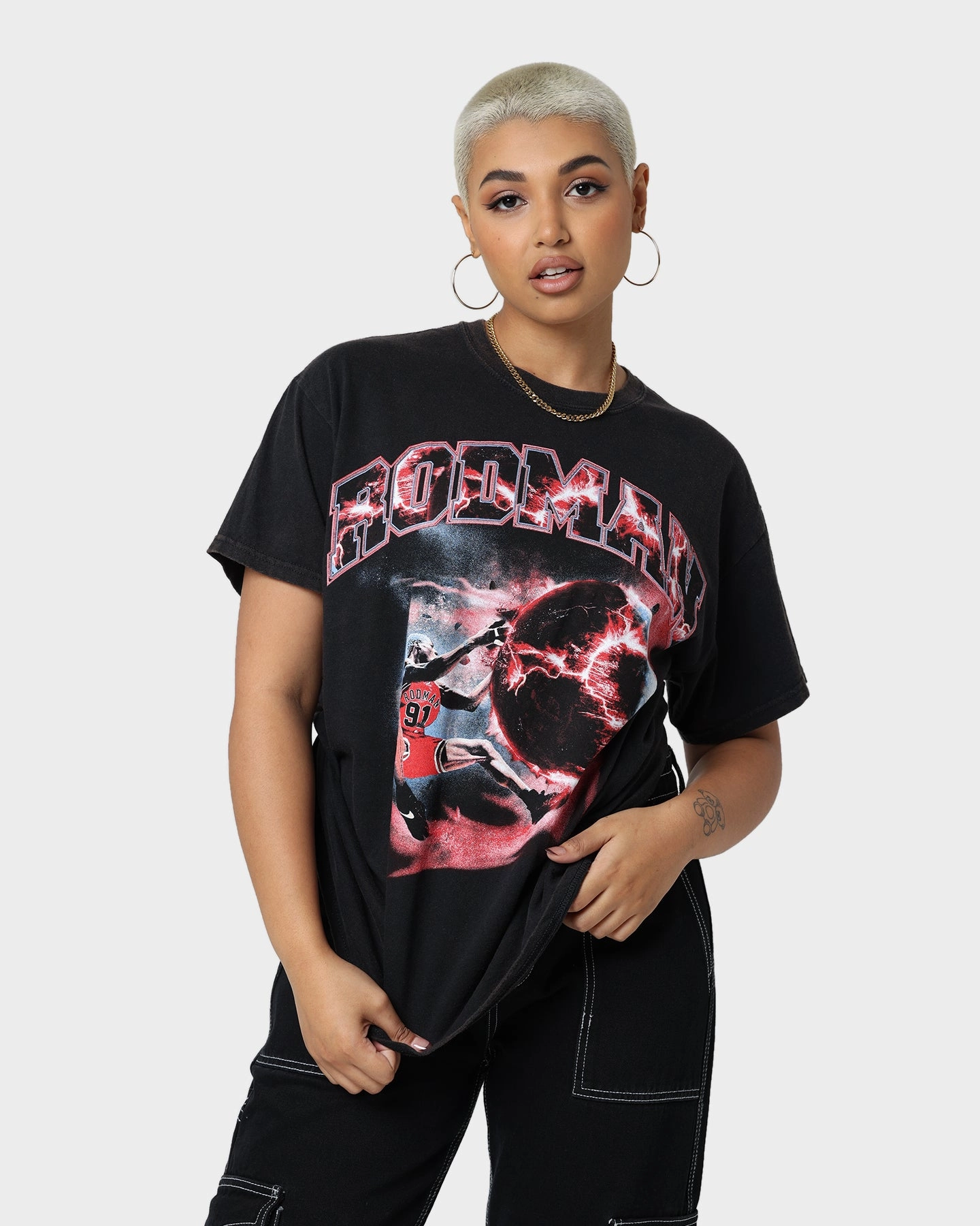 Odor Resistant Treatment Rodman Brand Planet Dunk Vintage T-Shirt Black Wash