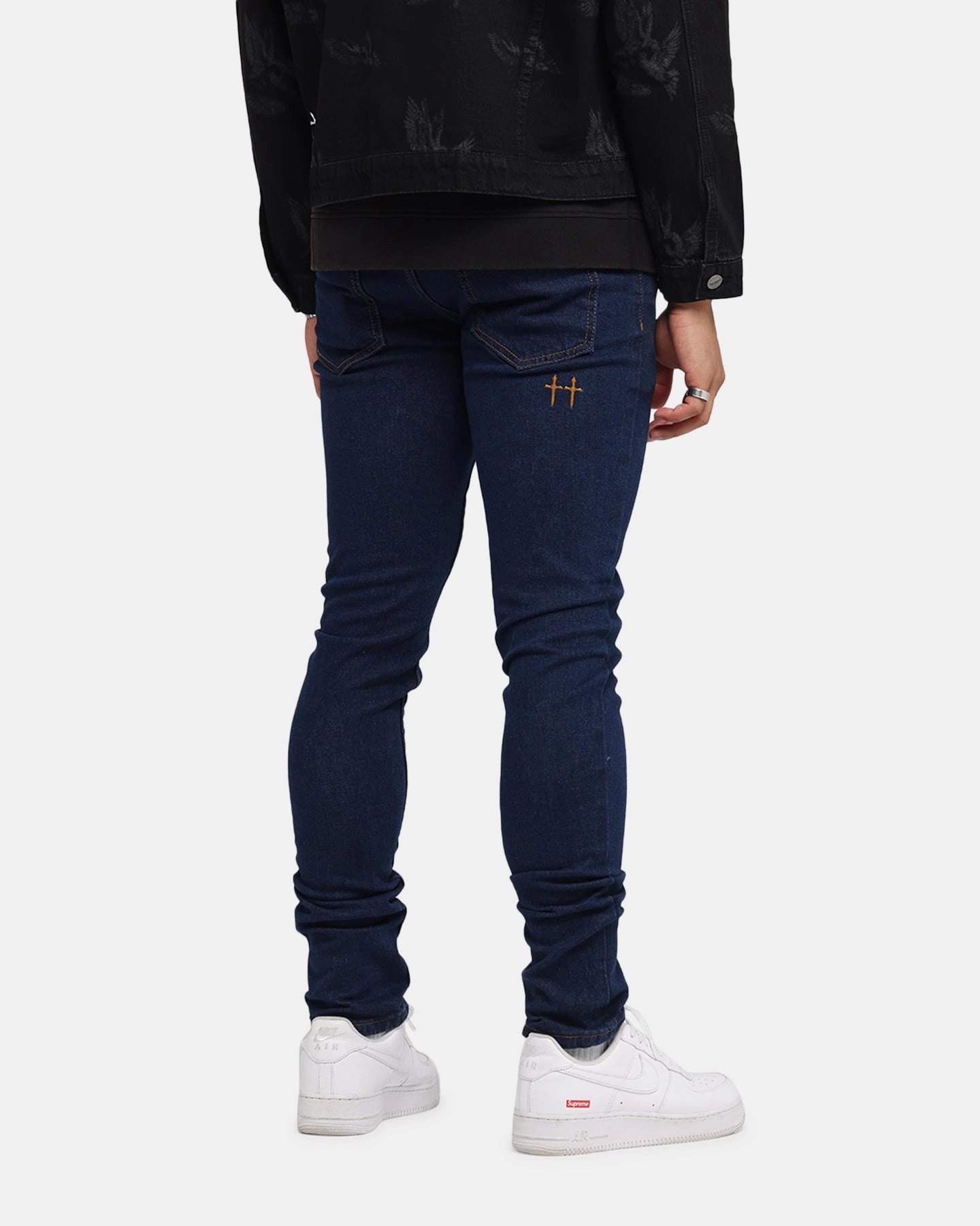 Unisex Fashion Saint Morta Dynasty Jeans Indigo/Tan