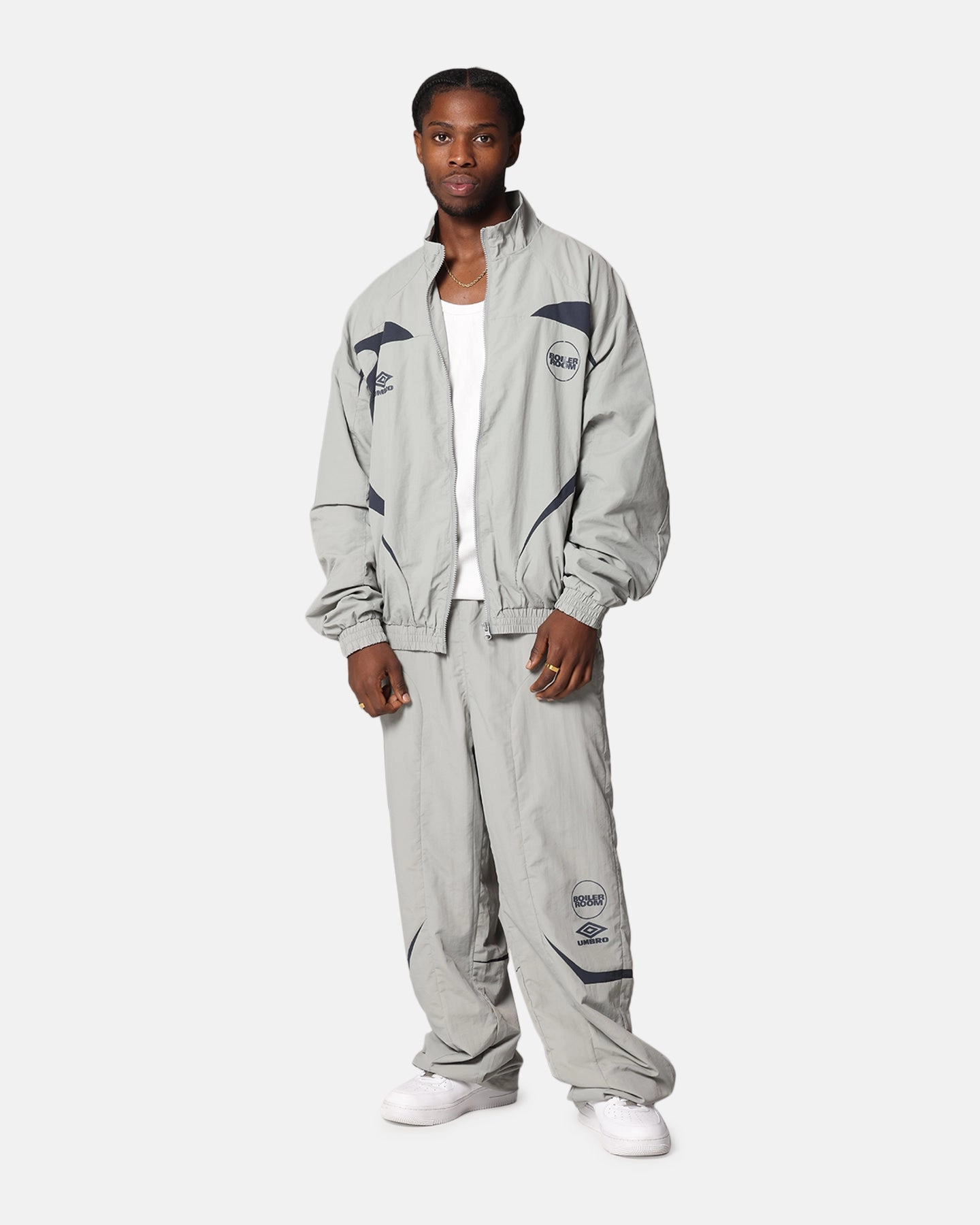 breath easy Ventilated Mesh Lining Boiler Room X Umbro Shell Track Pants Grey