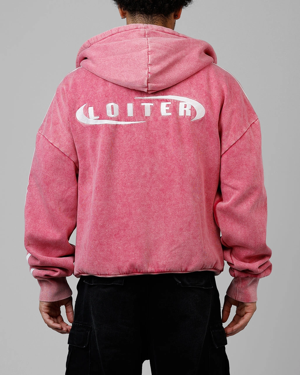 Loiter Night Vision Hoodie Washed Purple High Collar Style