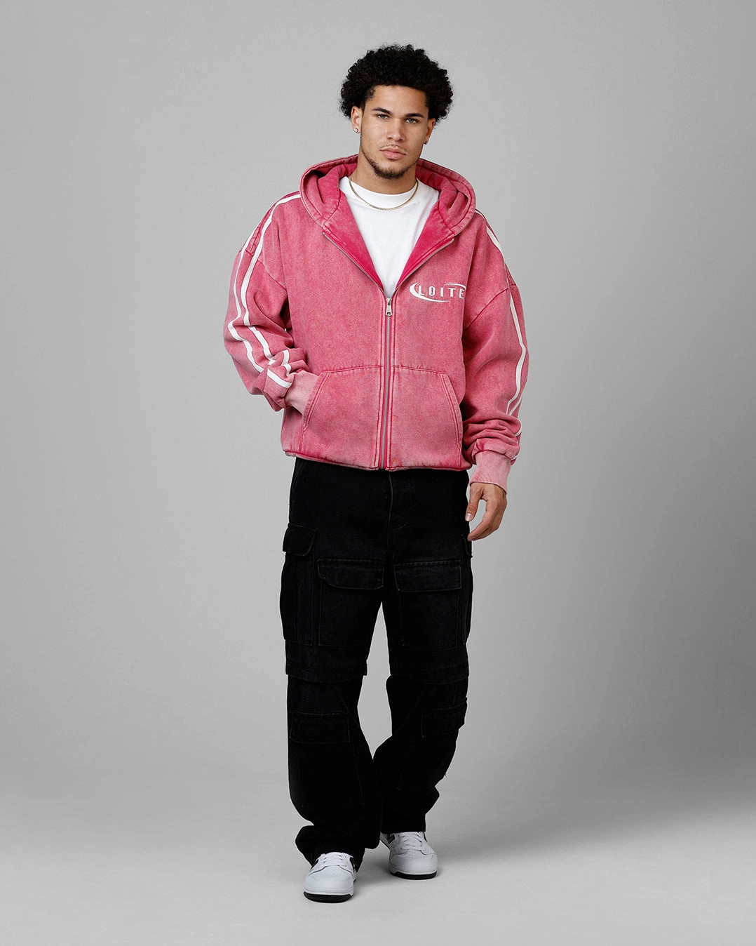 Loiter Night Vision Hoodie Washed Purple wallet Determination