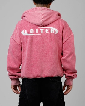 Loiter Night Vision Hoodie Washed Purple High Collar Style