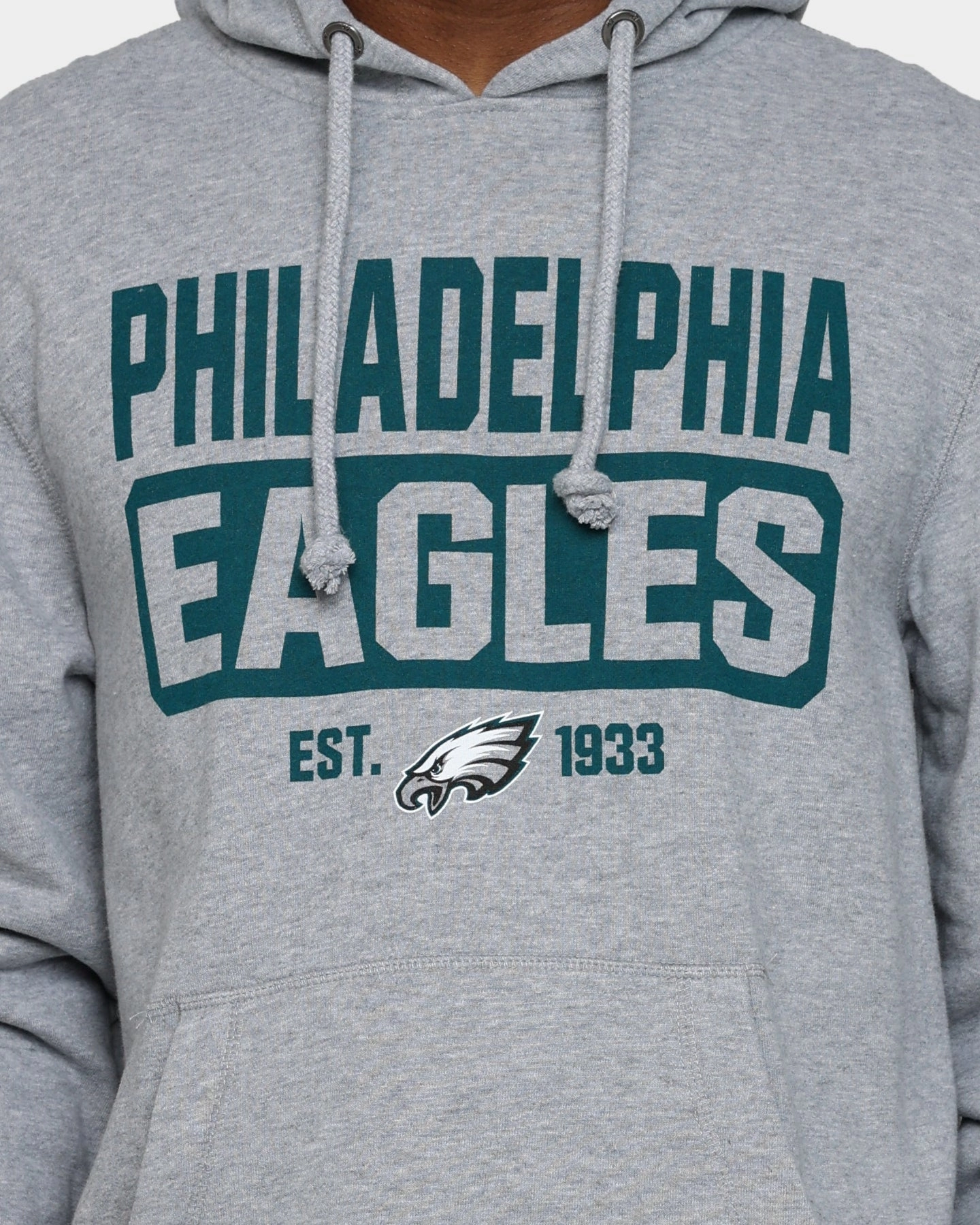 47 Brand Philadelphia Eagles Box Out Headline Hoodie Slate Grey Gloves