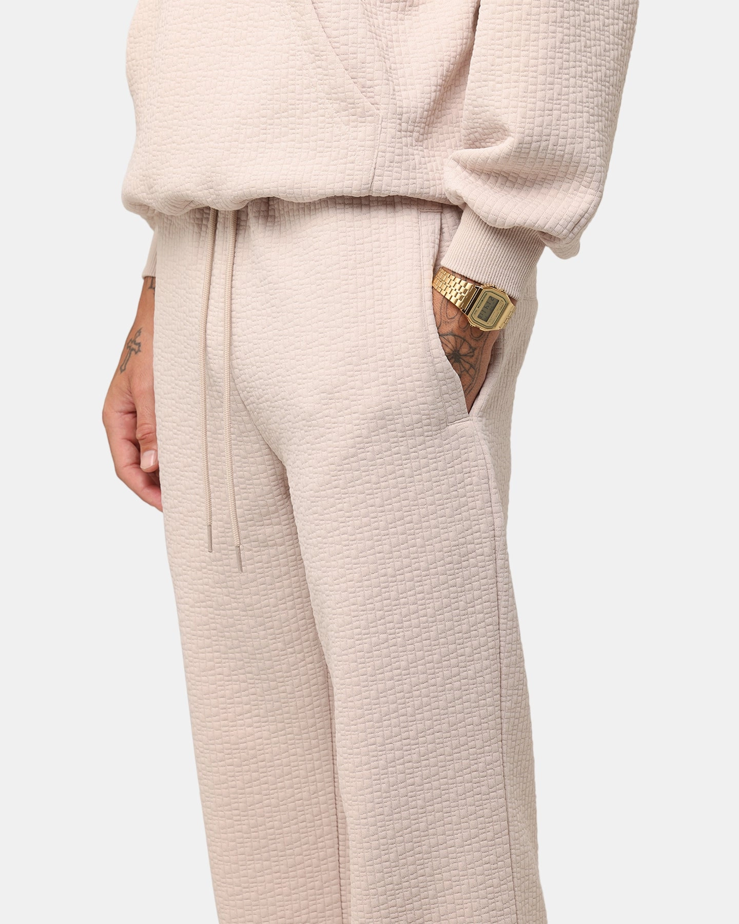 Smooth Fabric XXIII Pebble Textured Sweatpants Stone