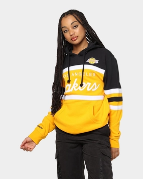 Mitchell & Ness Men's Los Angeles Lakers Head Coach Hoodie Black Heavyweight Double layer fabric