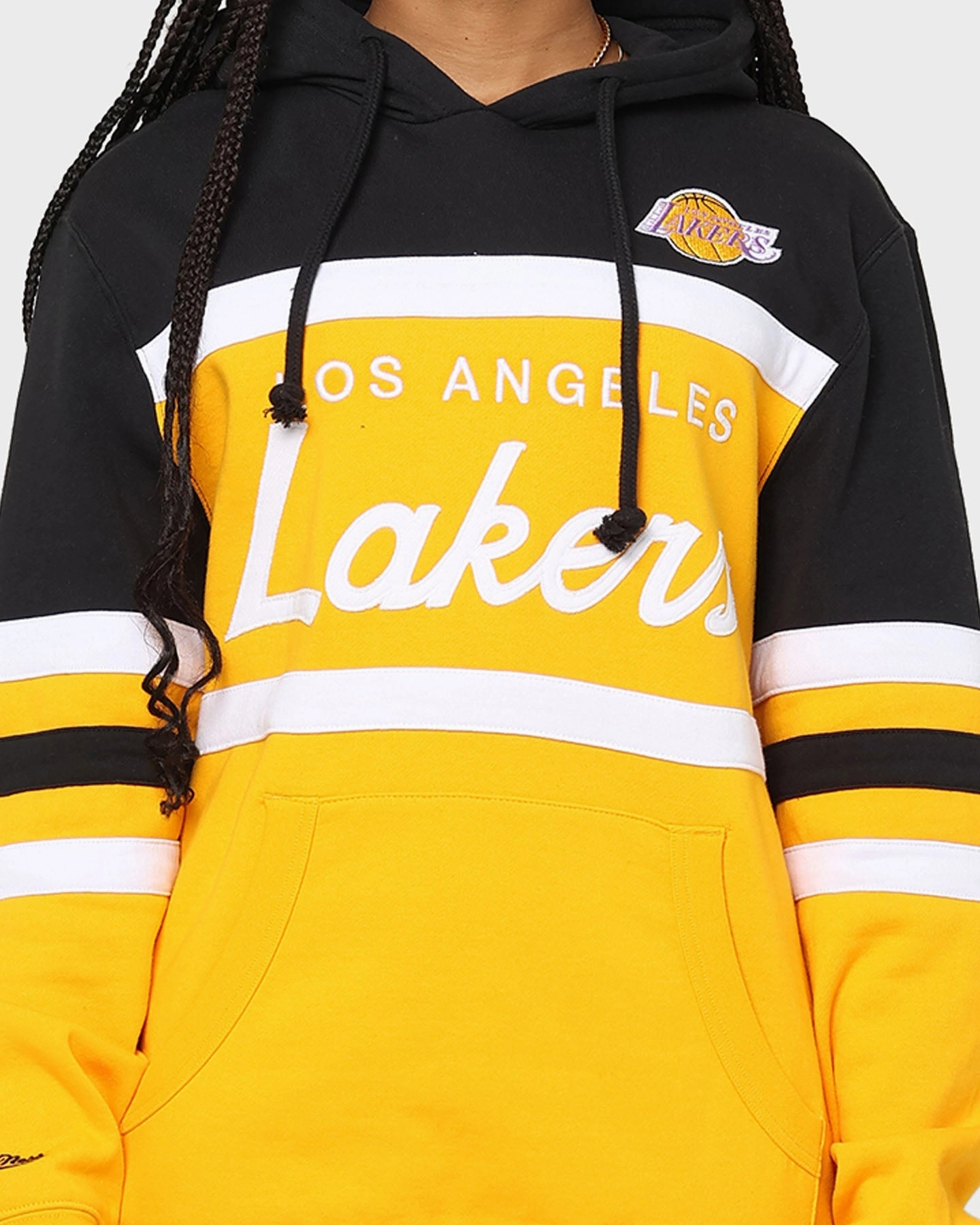 Mitchell & Ness Men's Los Angeles Lakers Head Coach Hoodie Black Threat