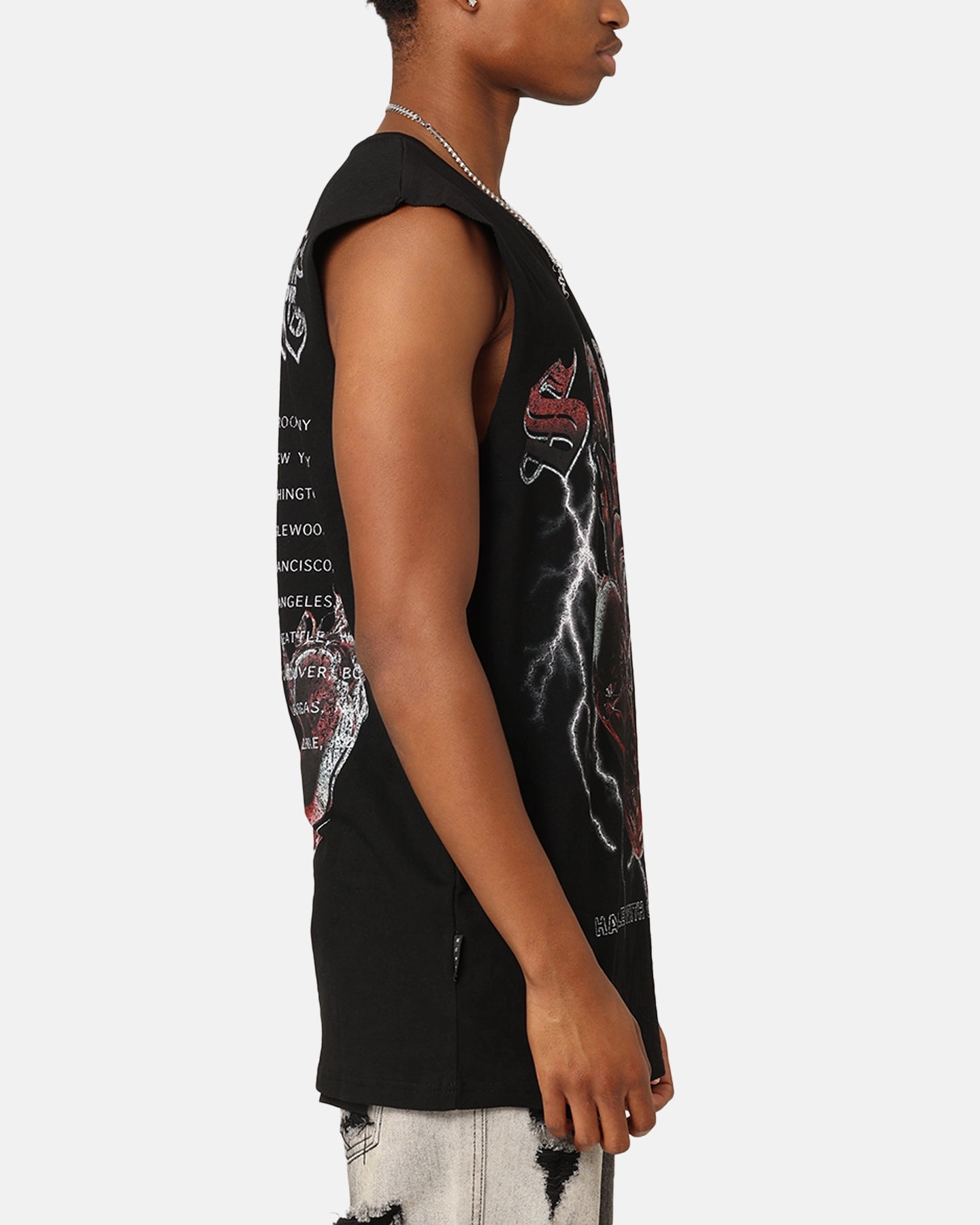 Saint Morta Handle With Care Tour Muscle T-Shirt Black Wicking Interlock Knit cyber monday