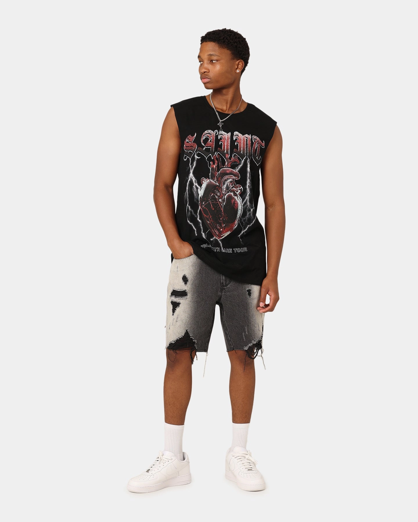 Saint Morta Handle With Care Tour Muscle T-Shirt Black Comfy Fit Wear