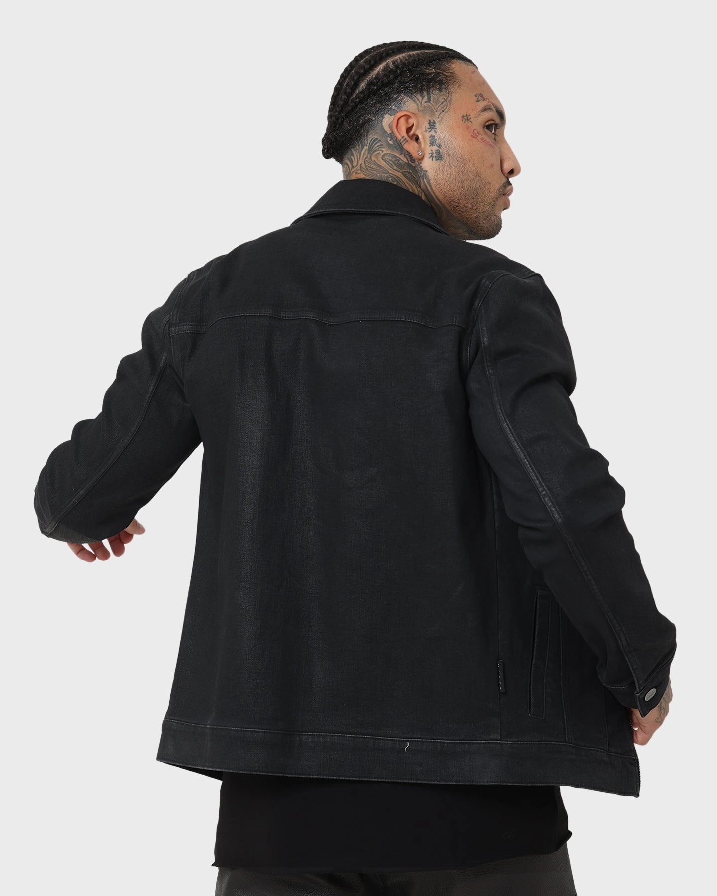 Rollaway Collar Feature Saint Morta Ventura Waxed Jacket Black Wax