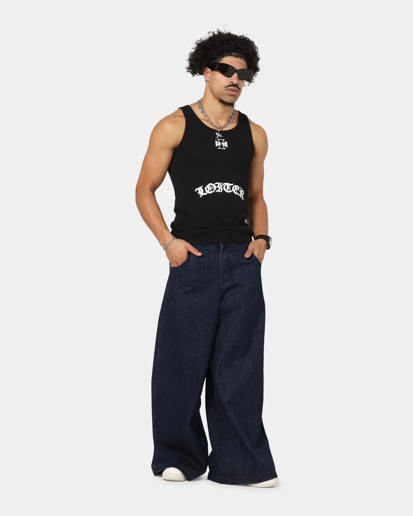 Fit For Movement Twill Weave Texture Loiter Skate Jeans Dark Indigo