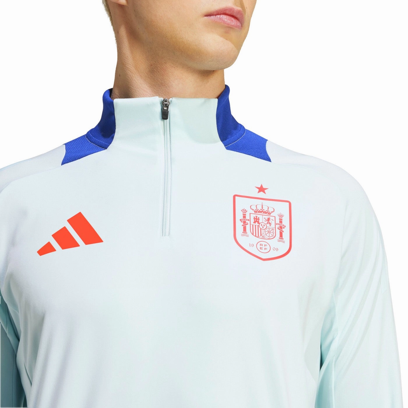 Durable Blends branding venue Spain light blue training technical Soccer tracksuit 2024/25 - Adidas