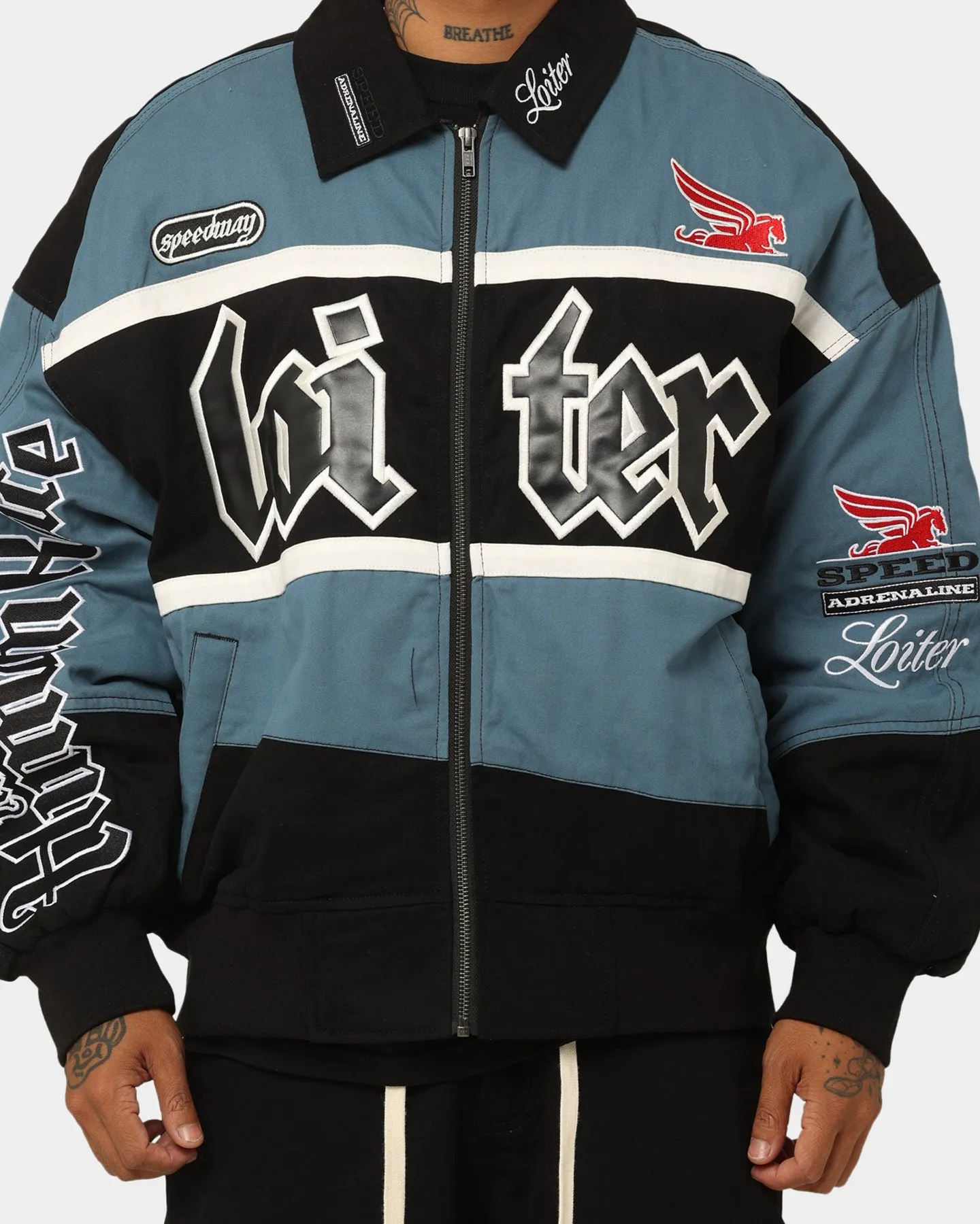 Loiter Drift Circuit Jacket Blue/Black Tactile Response Fabric