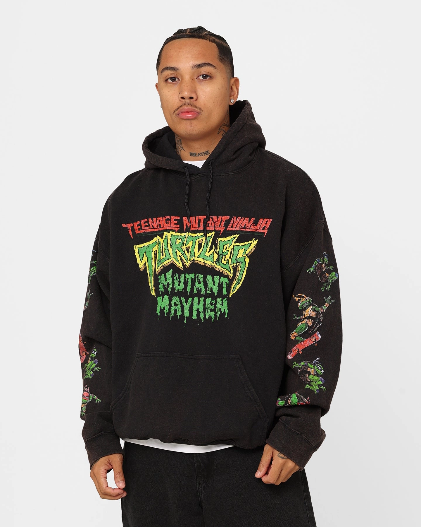 Goat Crew X Teenage Mutant Ninja Turtles Mutant Mayhem Vintage Hoodie Black Adaptive Temperature Control Unique Piece