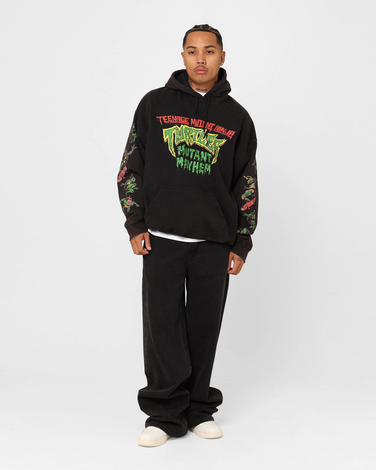 Goat Crew X Teenage Mutant Ninja Turtles Mutant Mayhem Vintage Hoodie Black suitable for weekend getaways Attraction