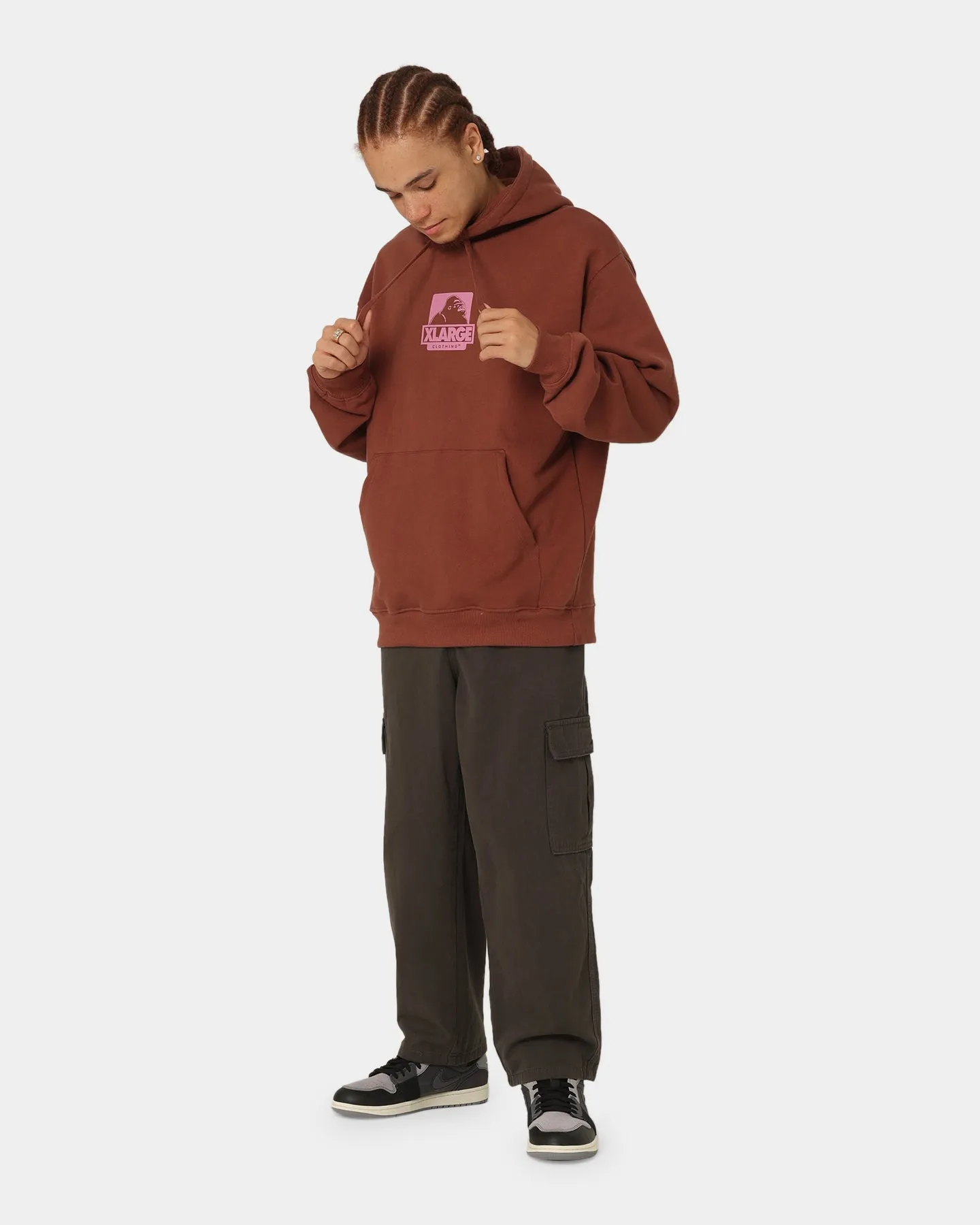 Polyfill Layer Integration Non Restrictive Cut X-Large 91 Hoodie Brown/Pink