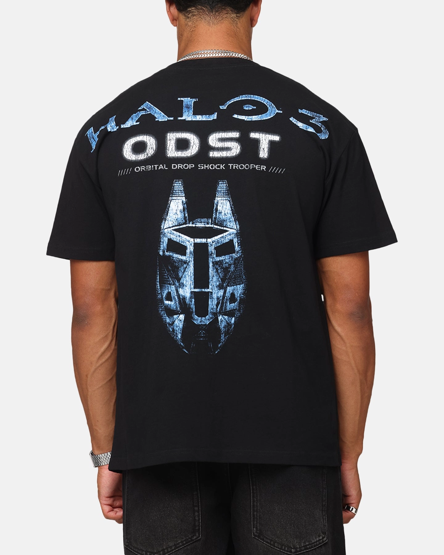Goat Crew X Halo Halo ODST Vintage T-Shirt Black Stretchable Collar Band