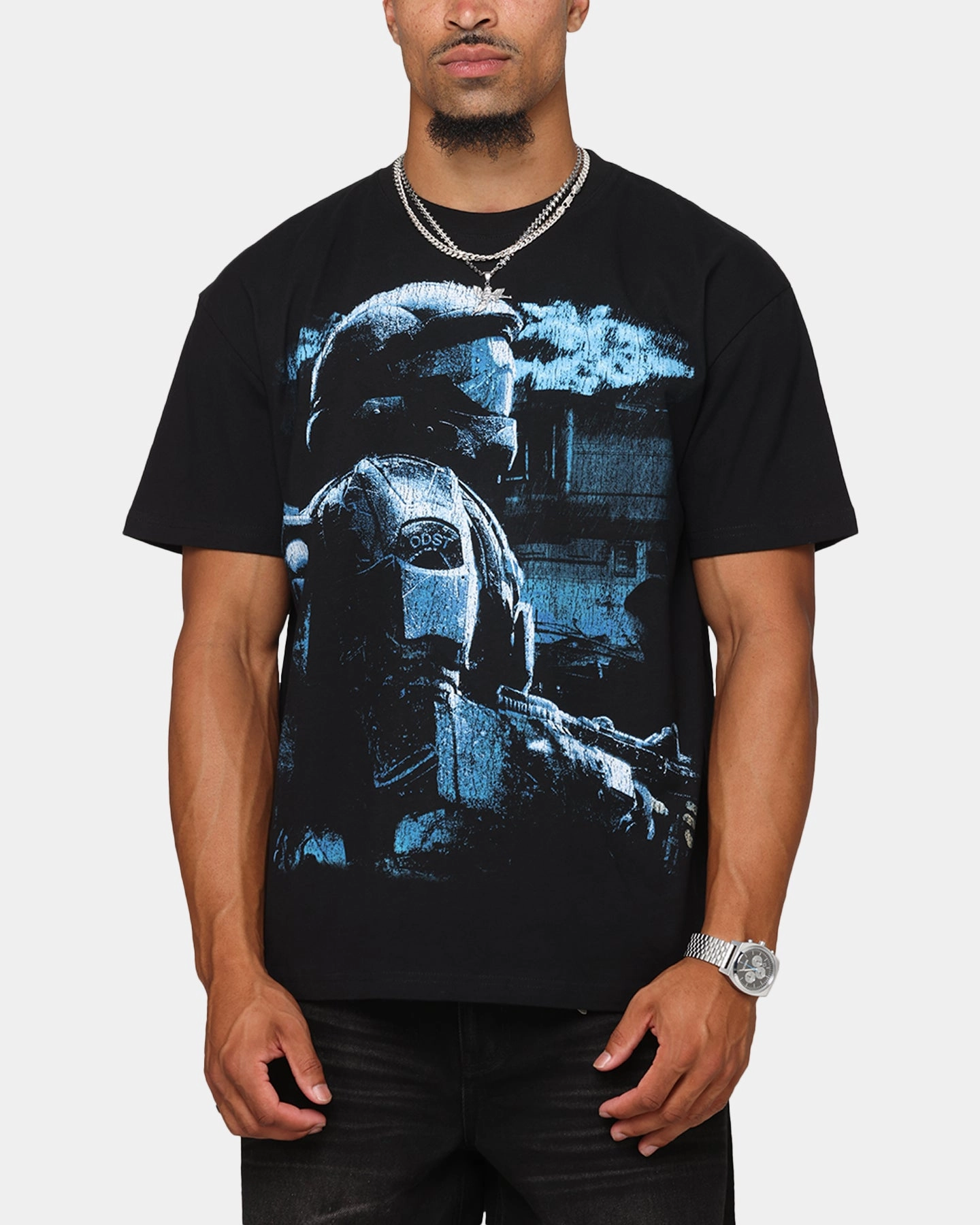 Stylish Layering Sleek Layer Goat Crew X Halo Halo ODST Vintage T-Shirt Black
