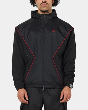 Jordan Brooklyn Draft Jacket Black/Black/Red Sporty Look Soft Shell Material