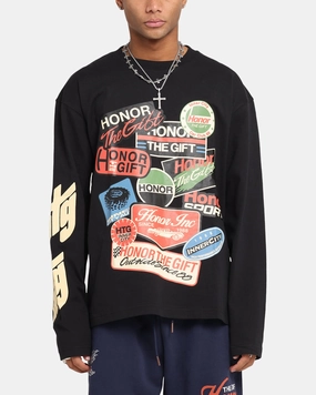 Honor The Gift Fuel Long Sleeve T-Shirt Black Minimal Fashion Urban Casual Look