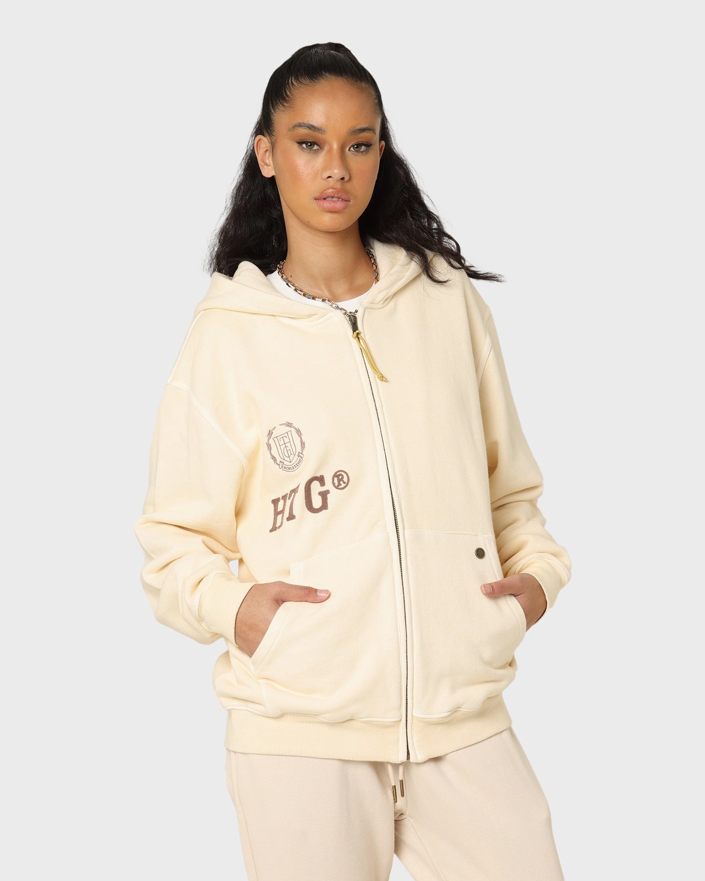 Honor The Gift Neighborhood Hoodie Cream suitable for gift giving Flexible Cuff
