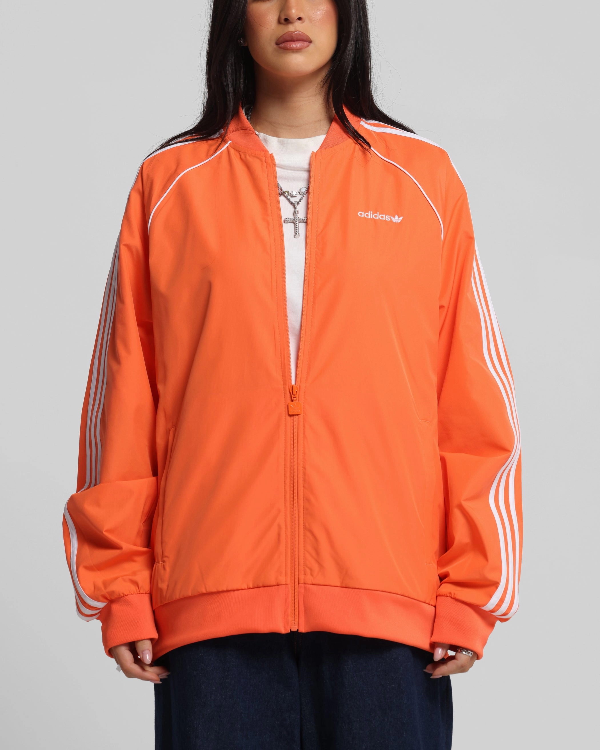 Adidas Archive Track Jacket Orange Outdoor Style Tear Resistant Panels