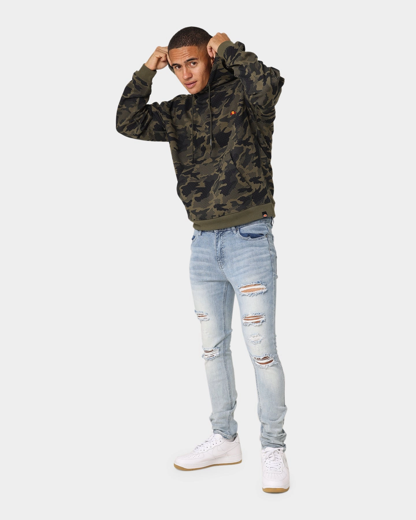 Ellesse Hoodamo Overhead Hoodie Camo Equity single layer