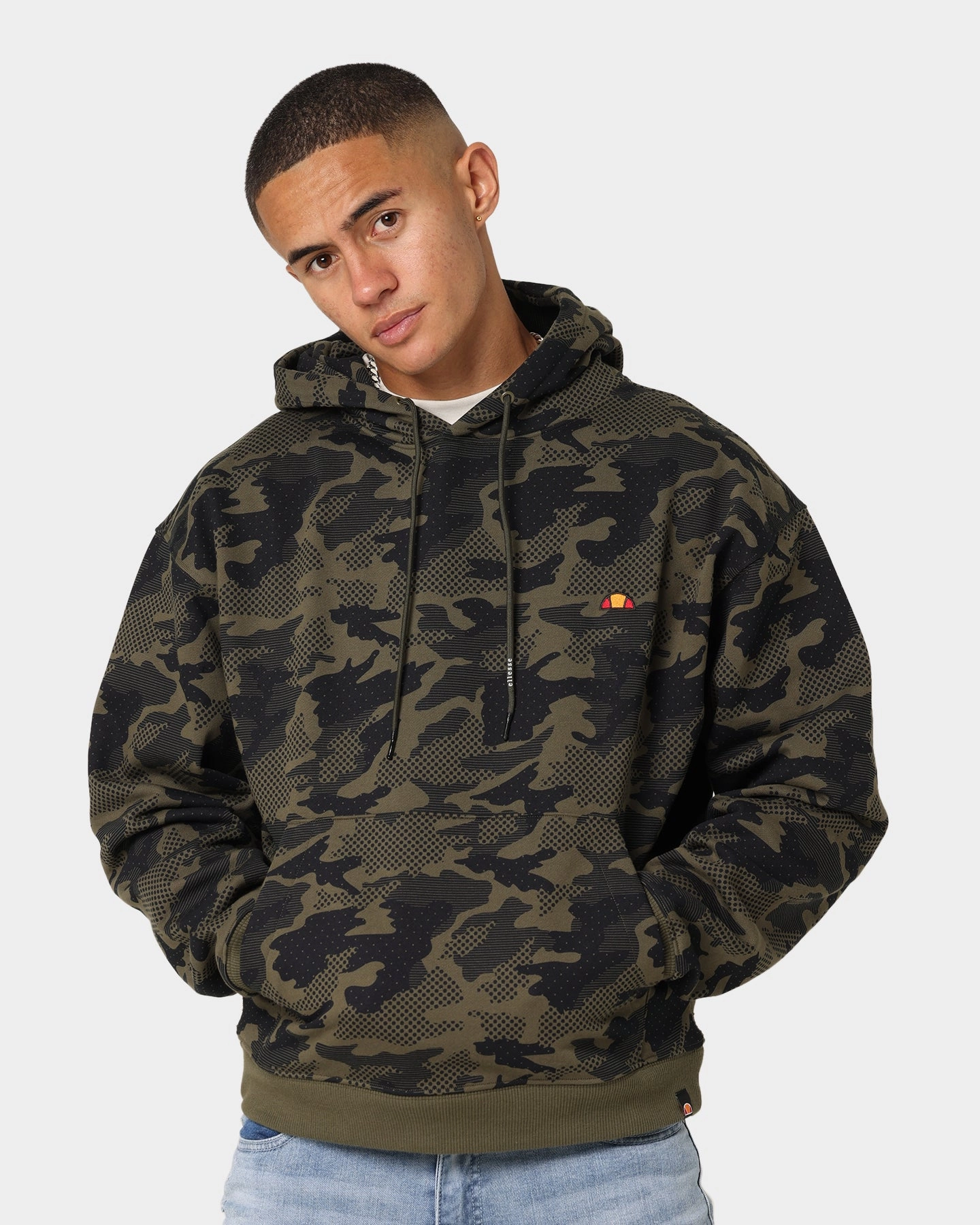Ellesse Hoodamo Overhead Hoodie Camo Lightweight Padding All Season