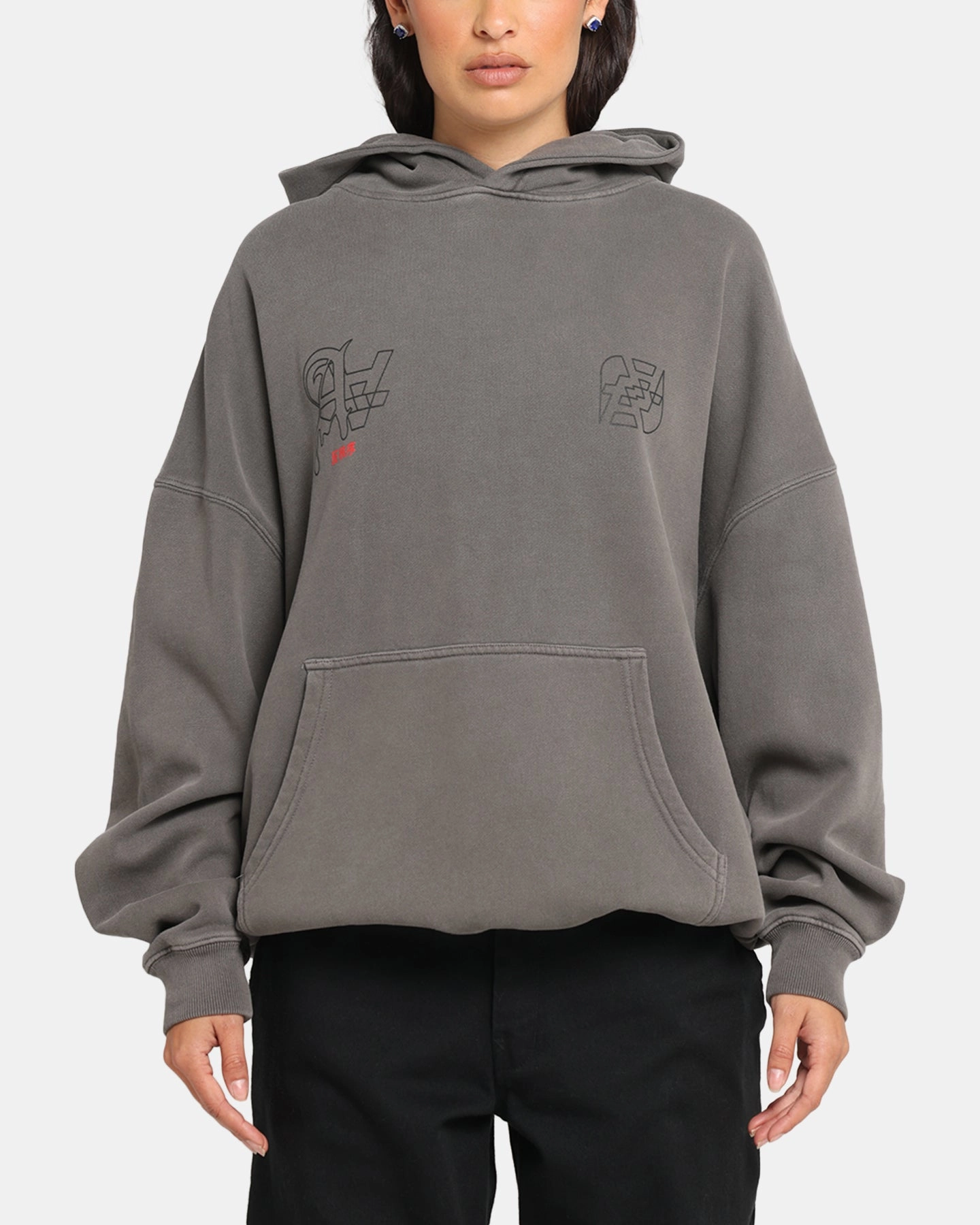 Anti Static Lining The Anti Order Arcade Boxy Hoodie Washed Charcoal