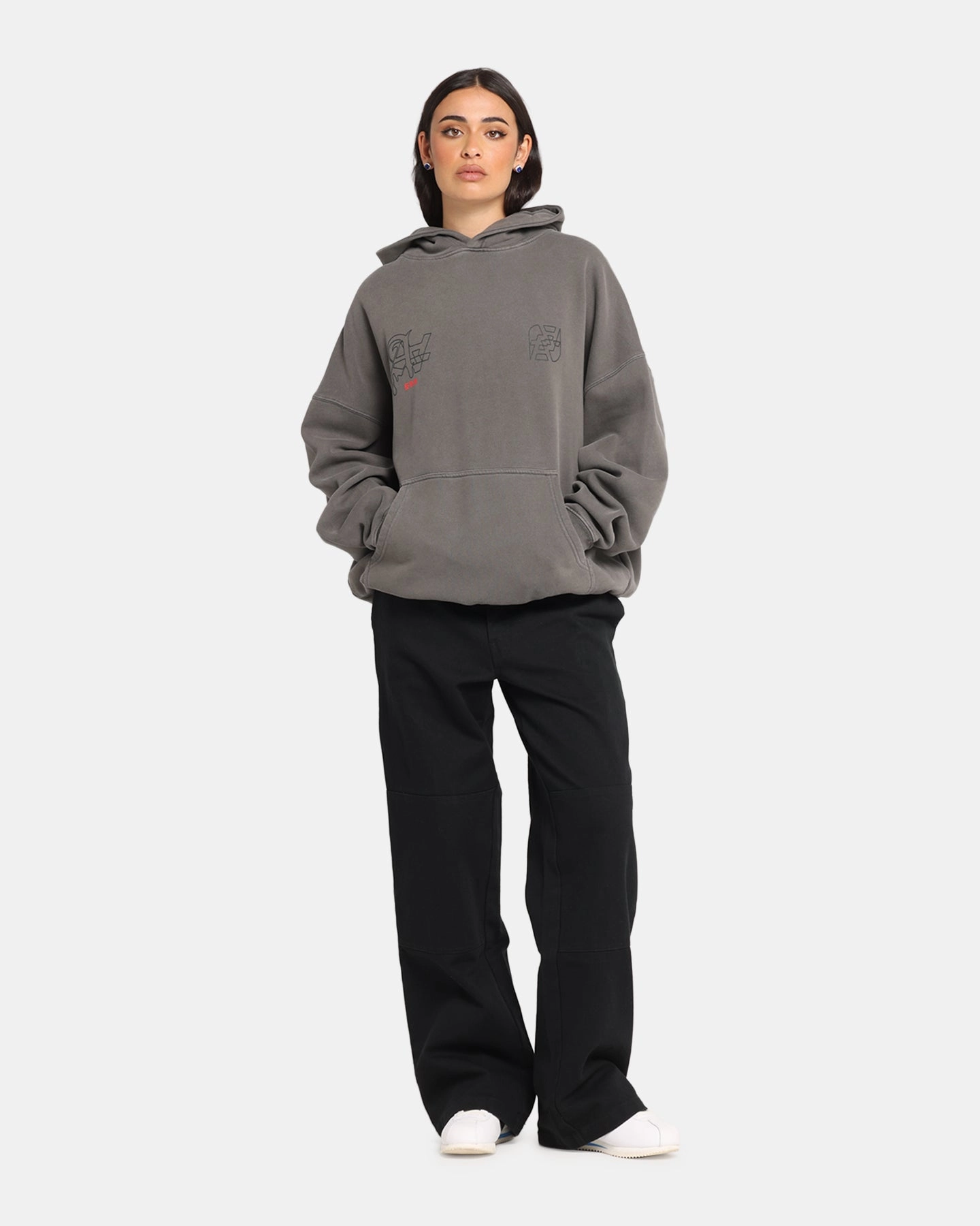 The Anti Order Arcade Boxy Hoodie Washed Charcoal Gerbil like Athletic Fit