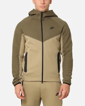 chest pockets Stand Collar Nike Sportswear Tech Fleece Windrunner Full Zip Hoodie Neutral Olive