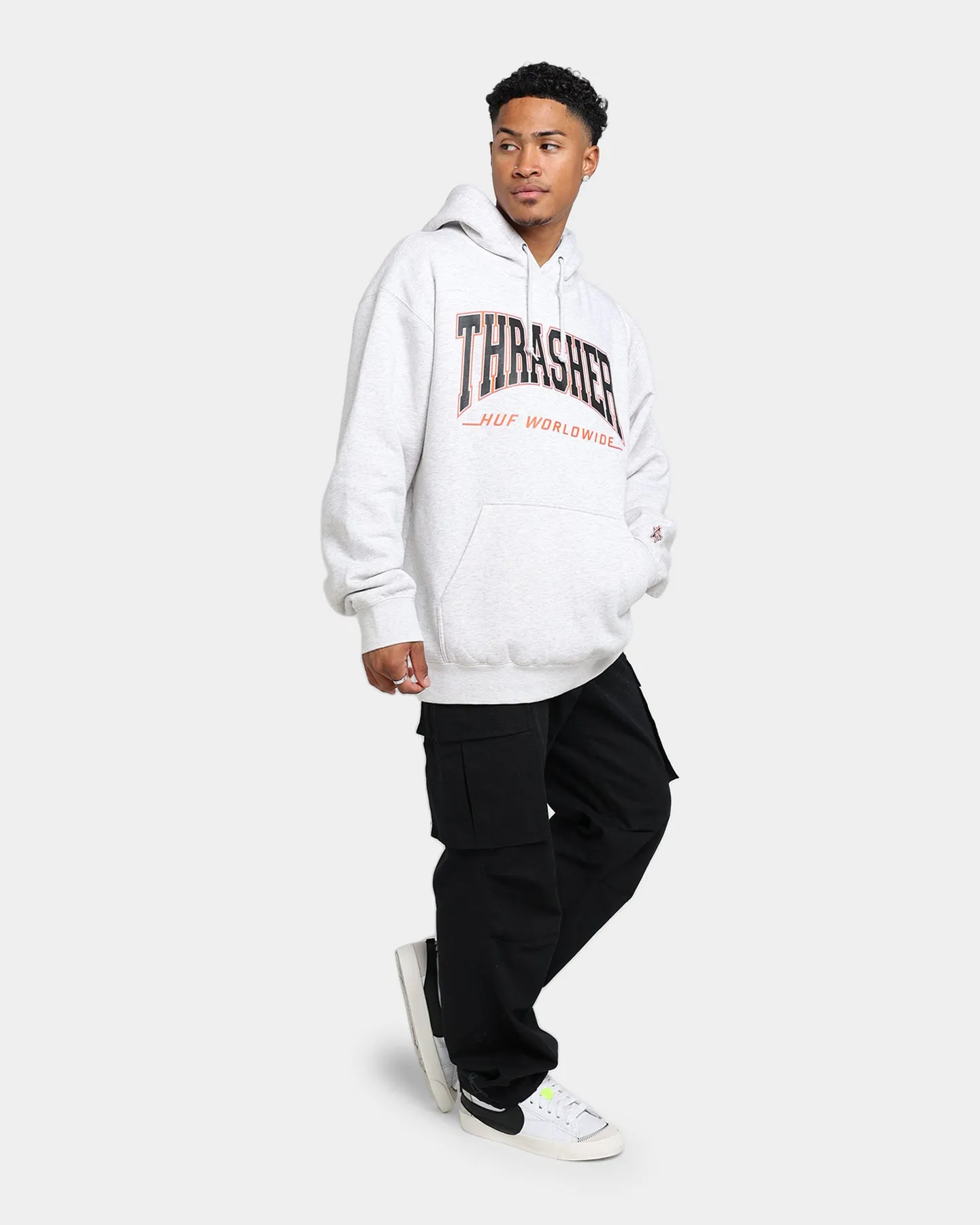 HUF X Thrasher Bayview Pullover Hoodie Athletic Heather second - hand