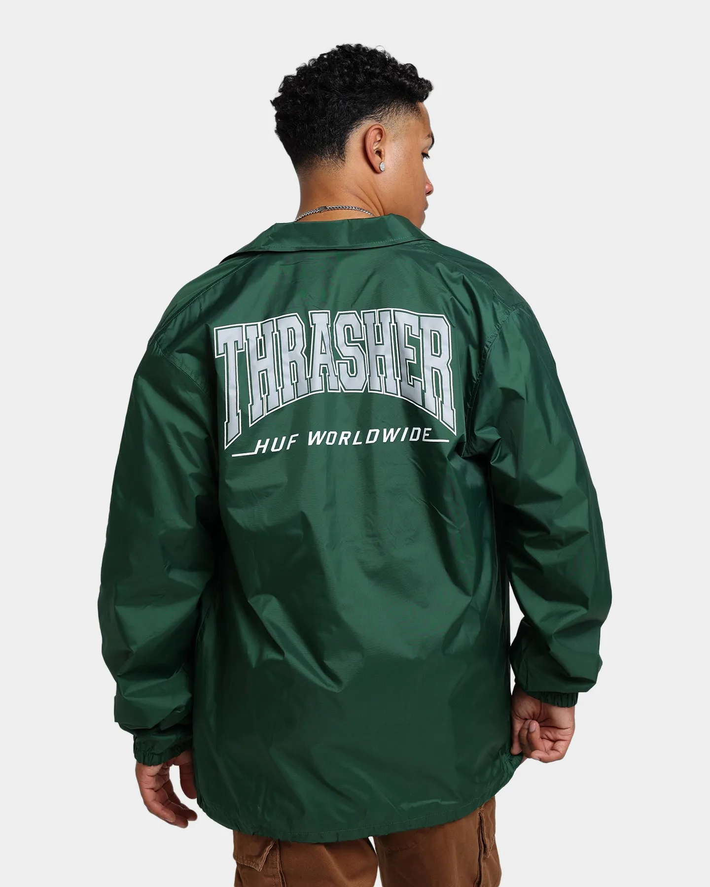 HUF X Thrasher Split Coaches Jacket Forest Green Fitness
