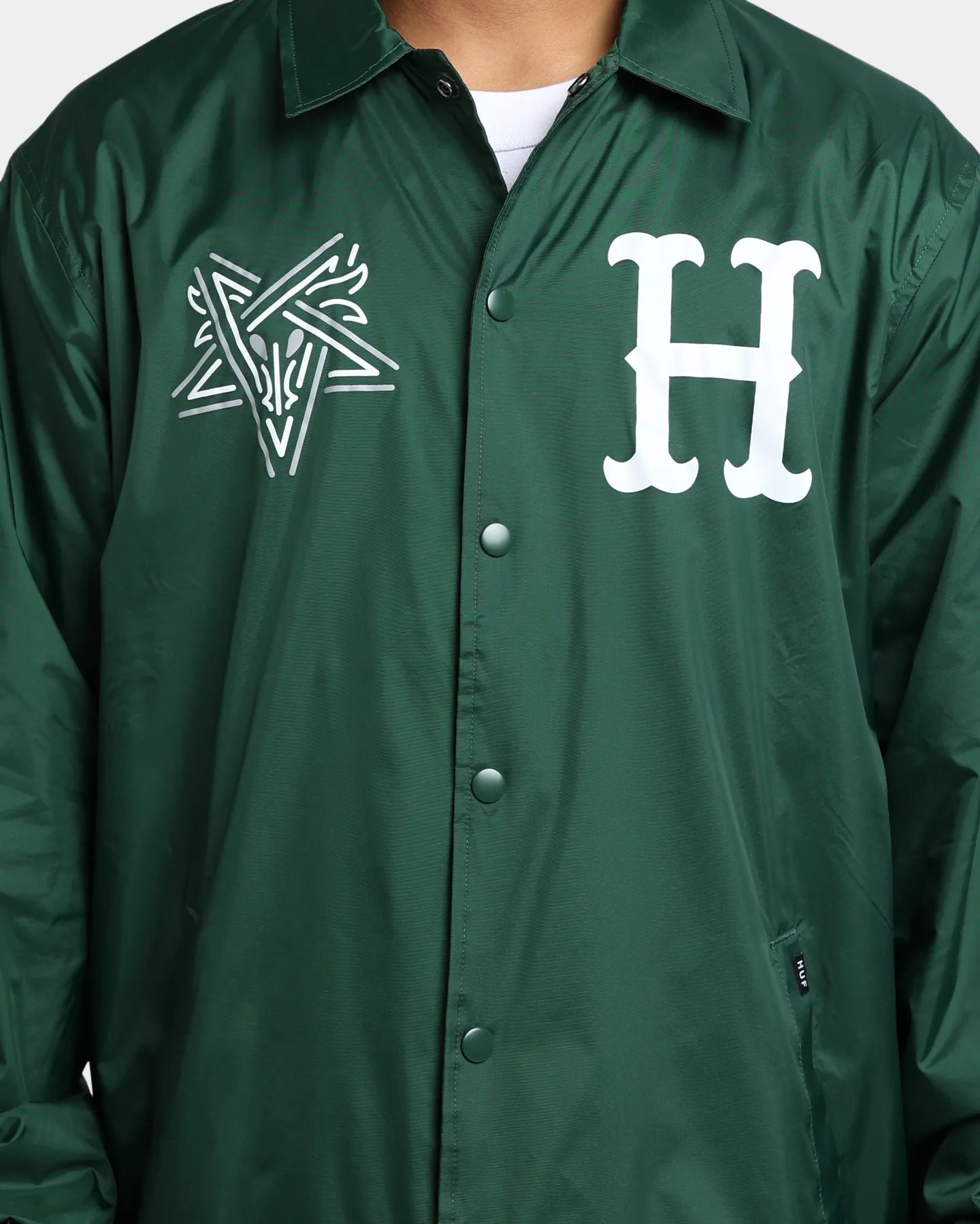 HUF X Thrasher Split Coaches Jacket Forest Green Classic Comfort Designer