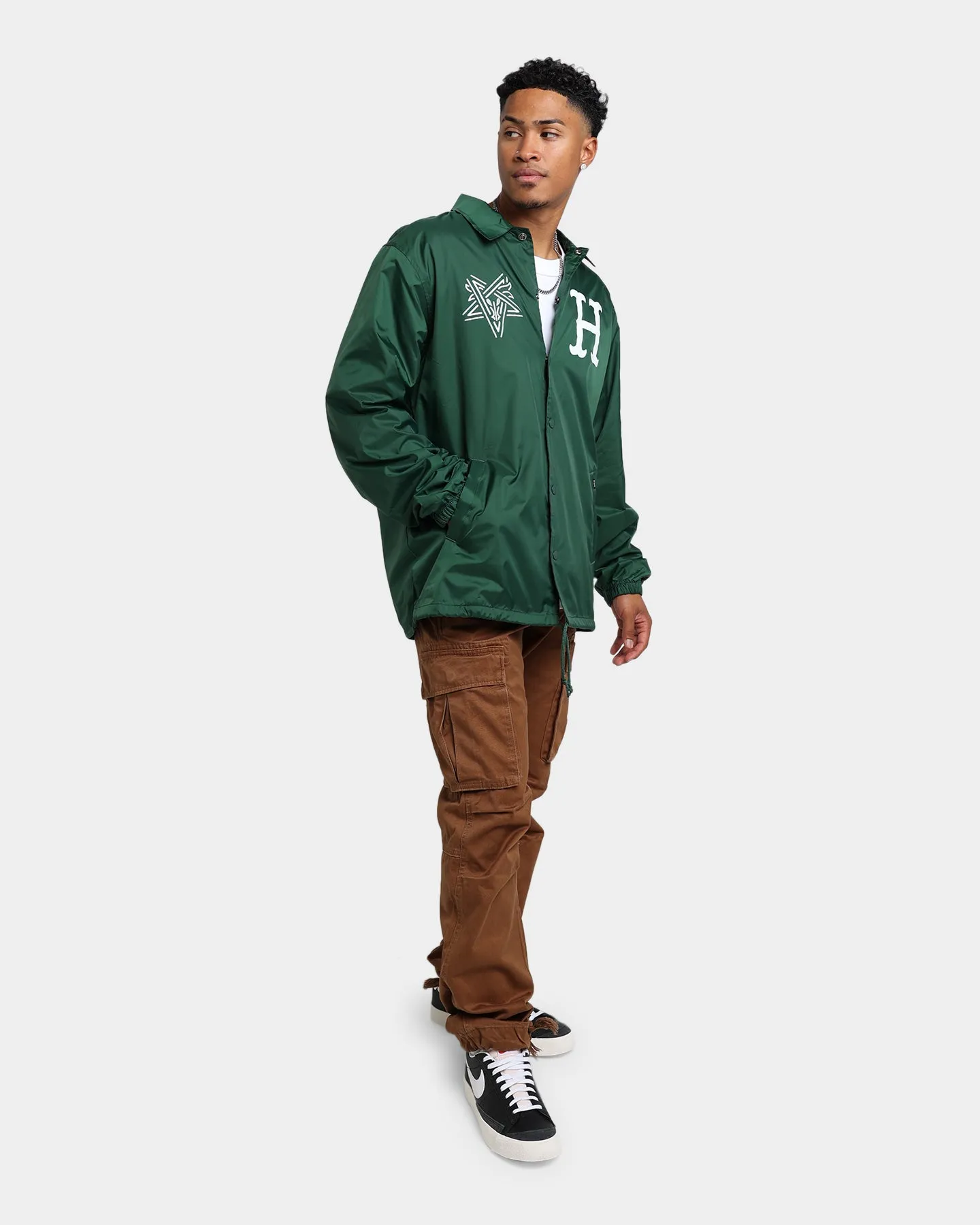 HUF X Thrasher Split Coaches Jacket Forest Green Pocket-square Sense