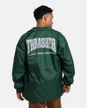 HUF X Thrasher Split Coaches Jacket Forest Green Fitness