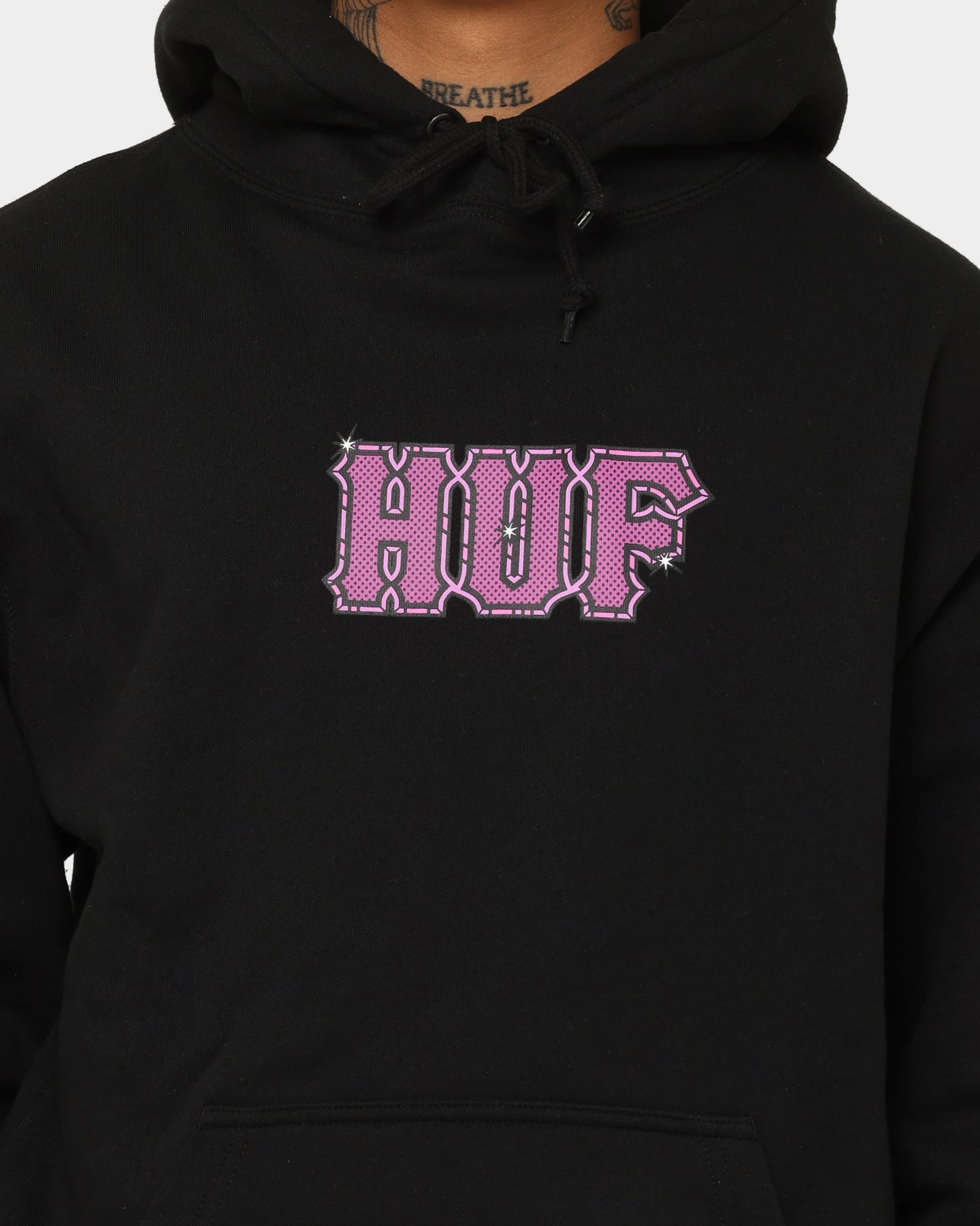 Winter Weather Protection Rugged Layering HUF Amazing H Pull Over Hoodie Black