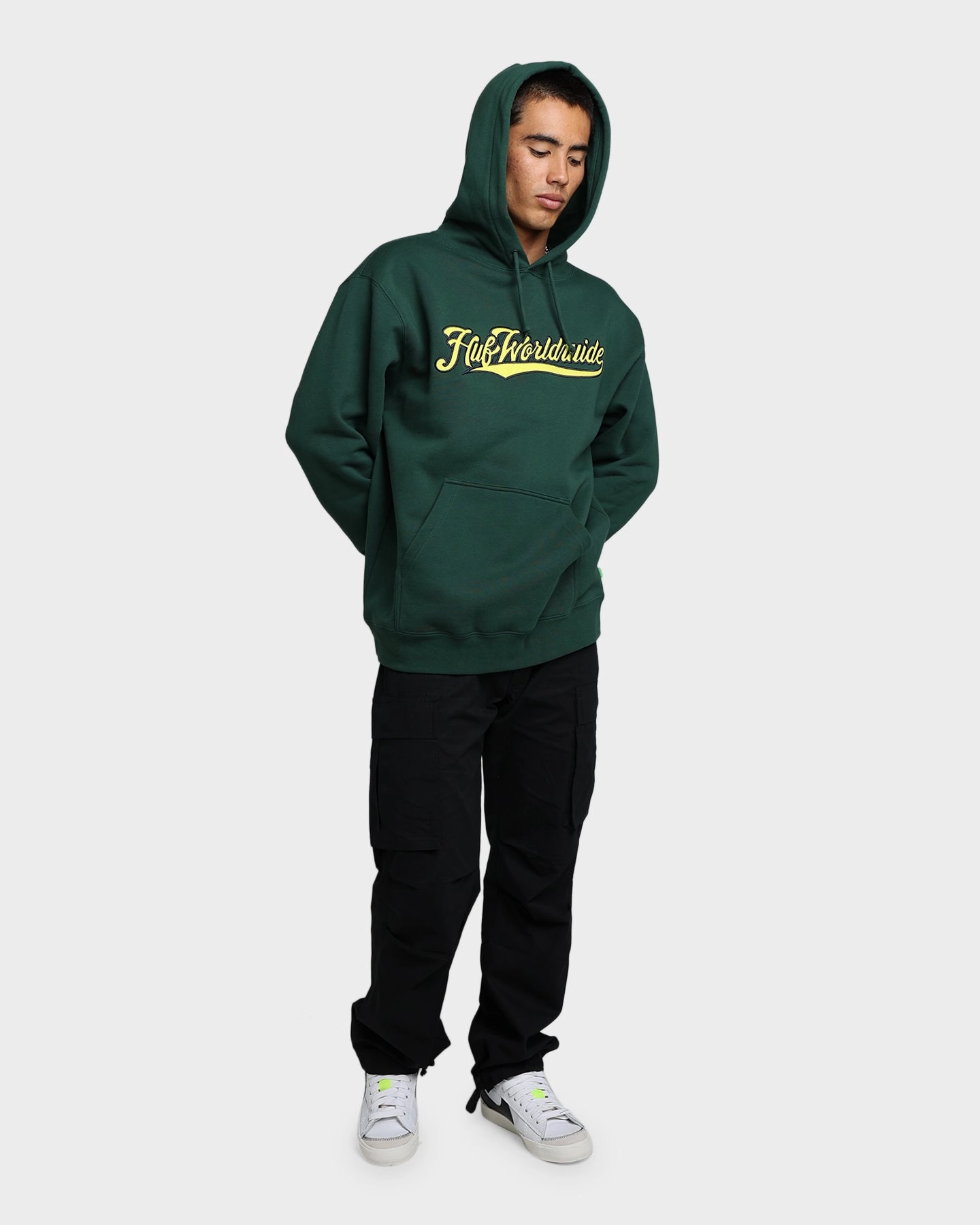 Taped Neckline Seams festival HUF Crackerjack Hoodie Forest Green
