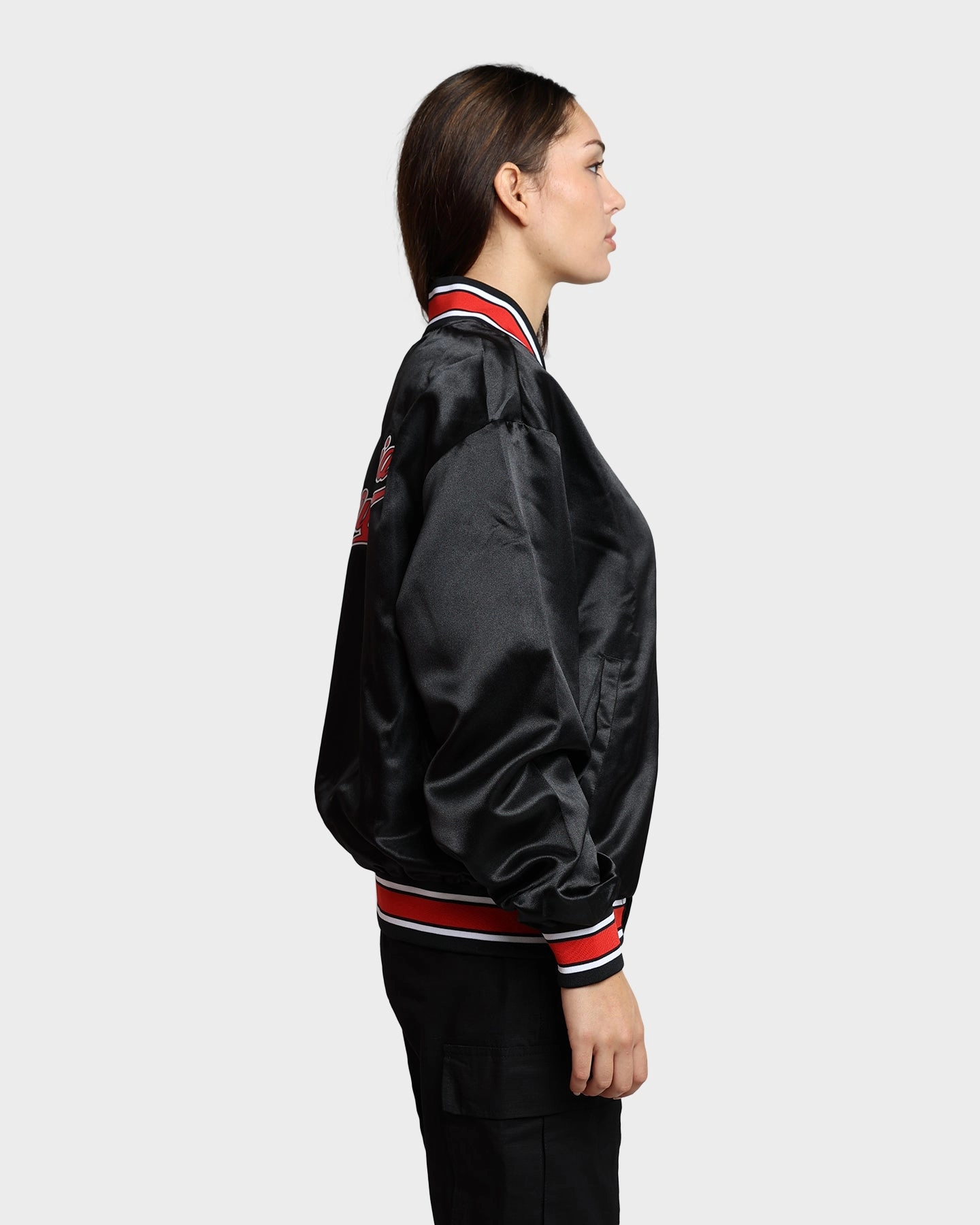 coordinating piece HUF Crackerjack Satin Baseball Jacket Black