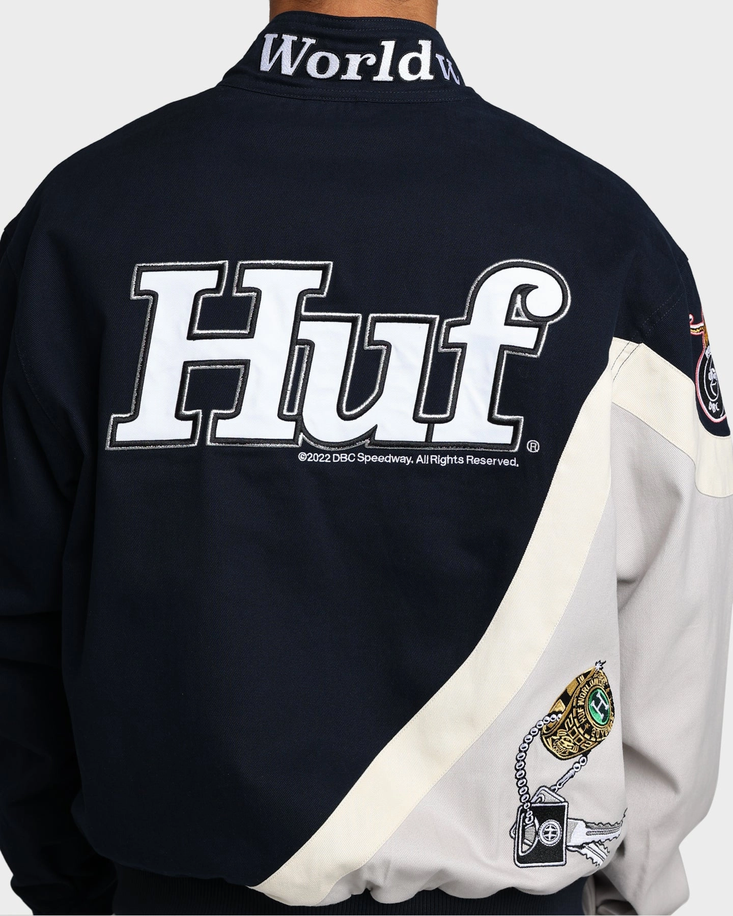 Packable Construction Urban Motion HUF Daytona Jacket Indigo