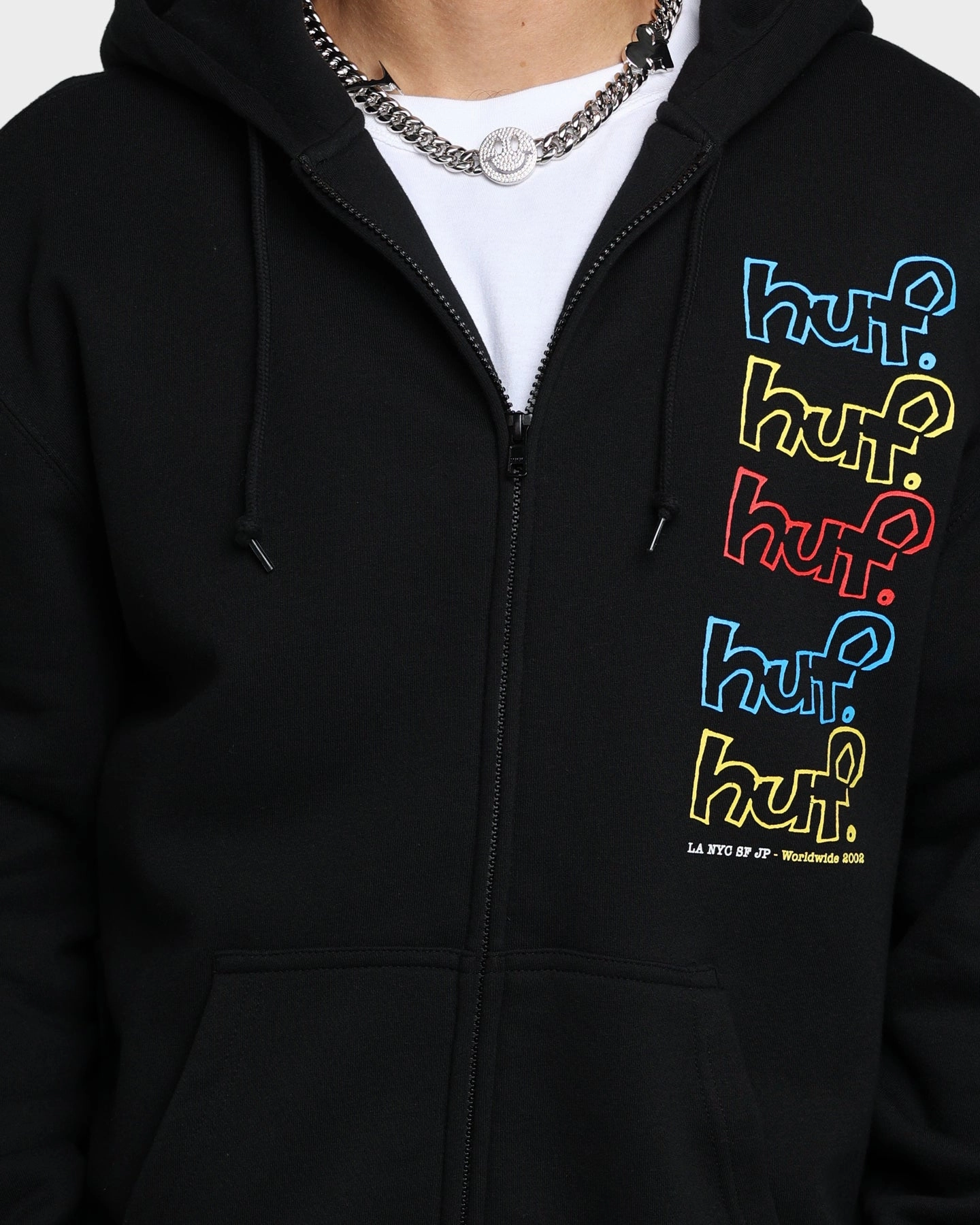 HUF Drop Out Stack Full Zip Hoodie Black writers