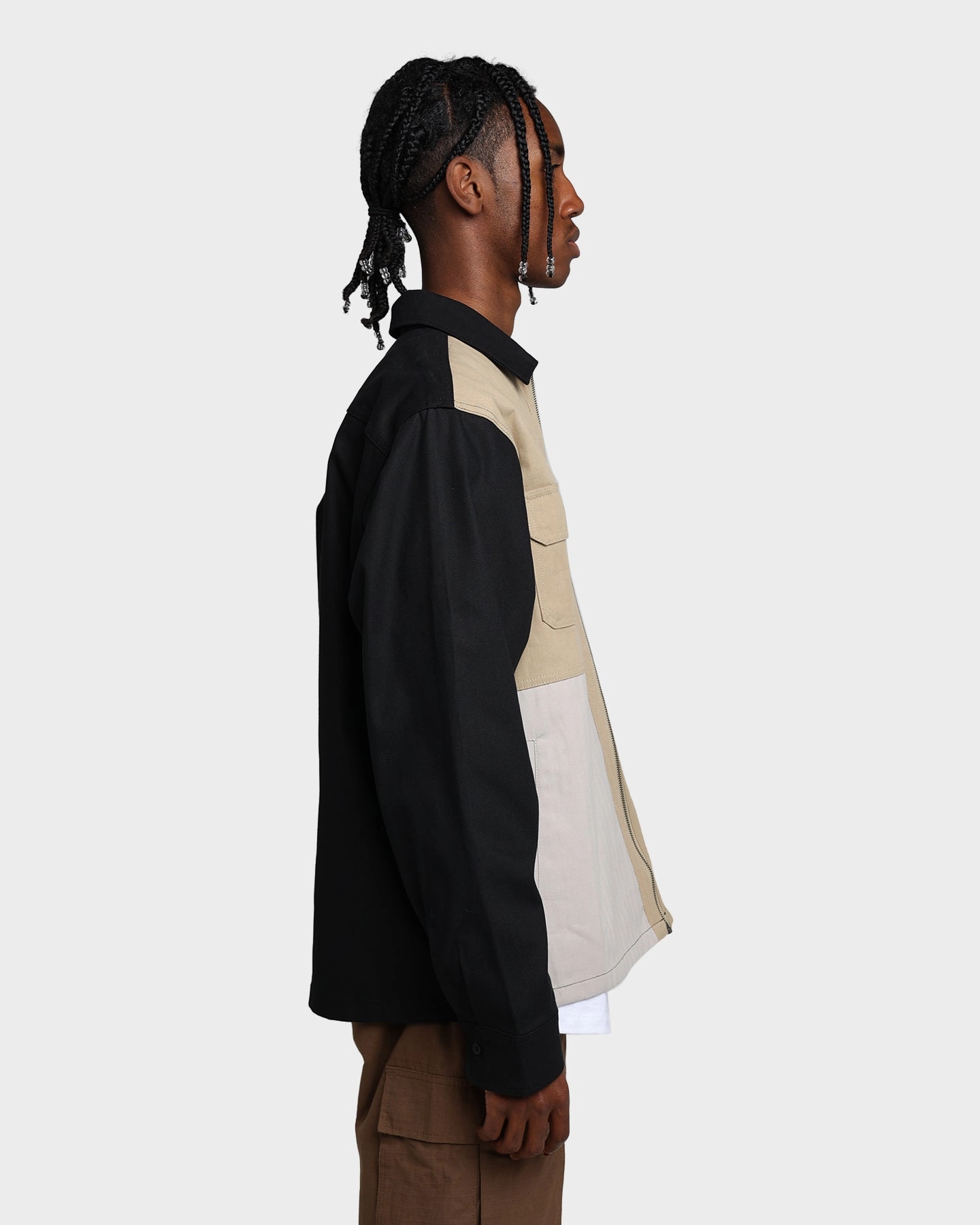 HUF Split Zip Work Shirt Black Box